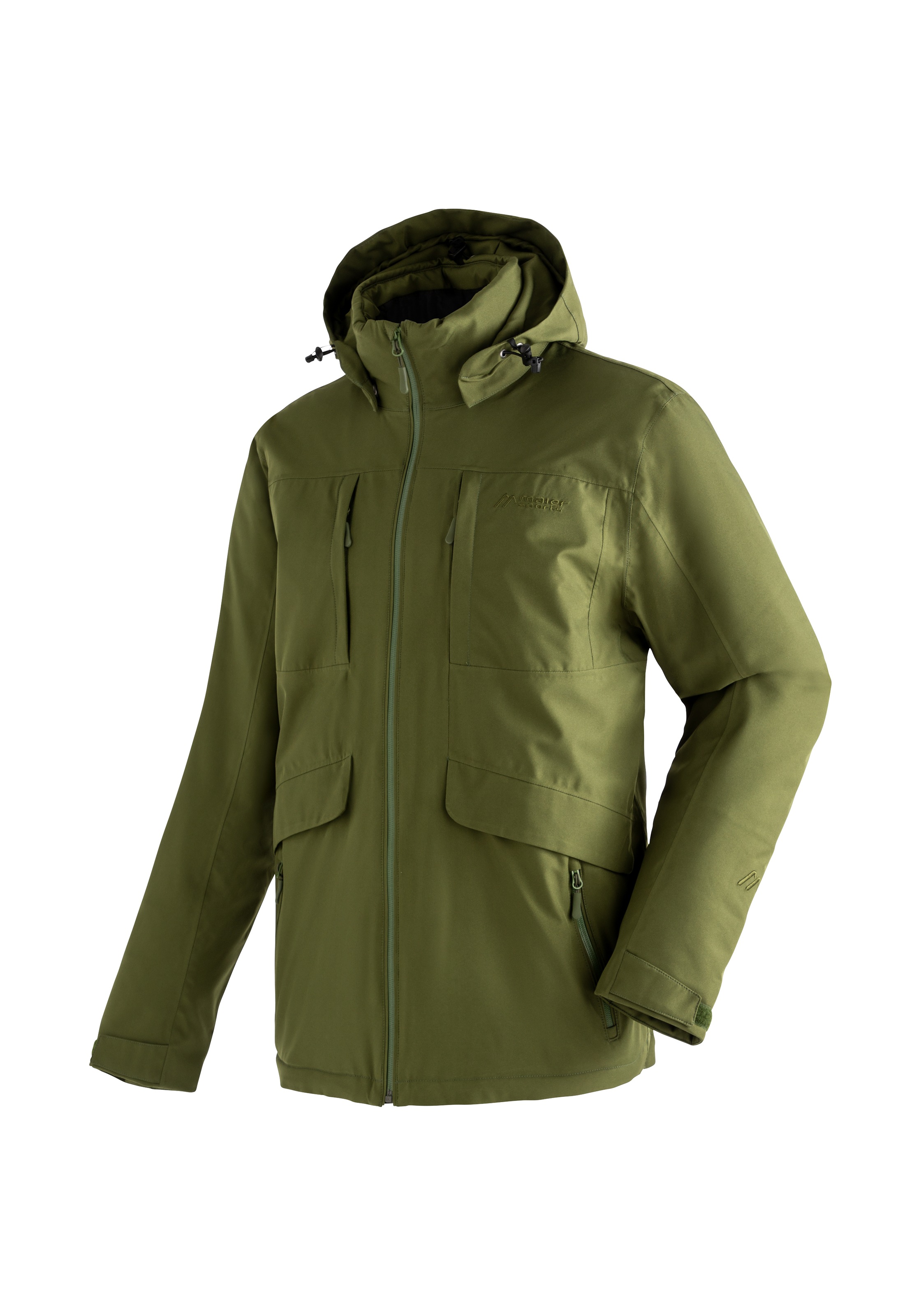 Maier Sports Funktionsjacke "Wambra M", Outdoor-Funktionsjacke mit großer Netztasche für die Kapuze