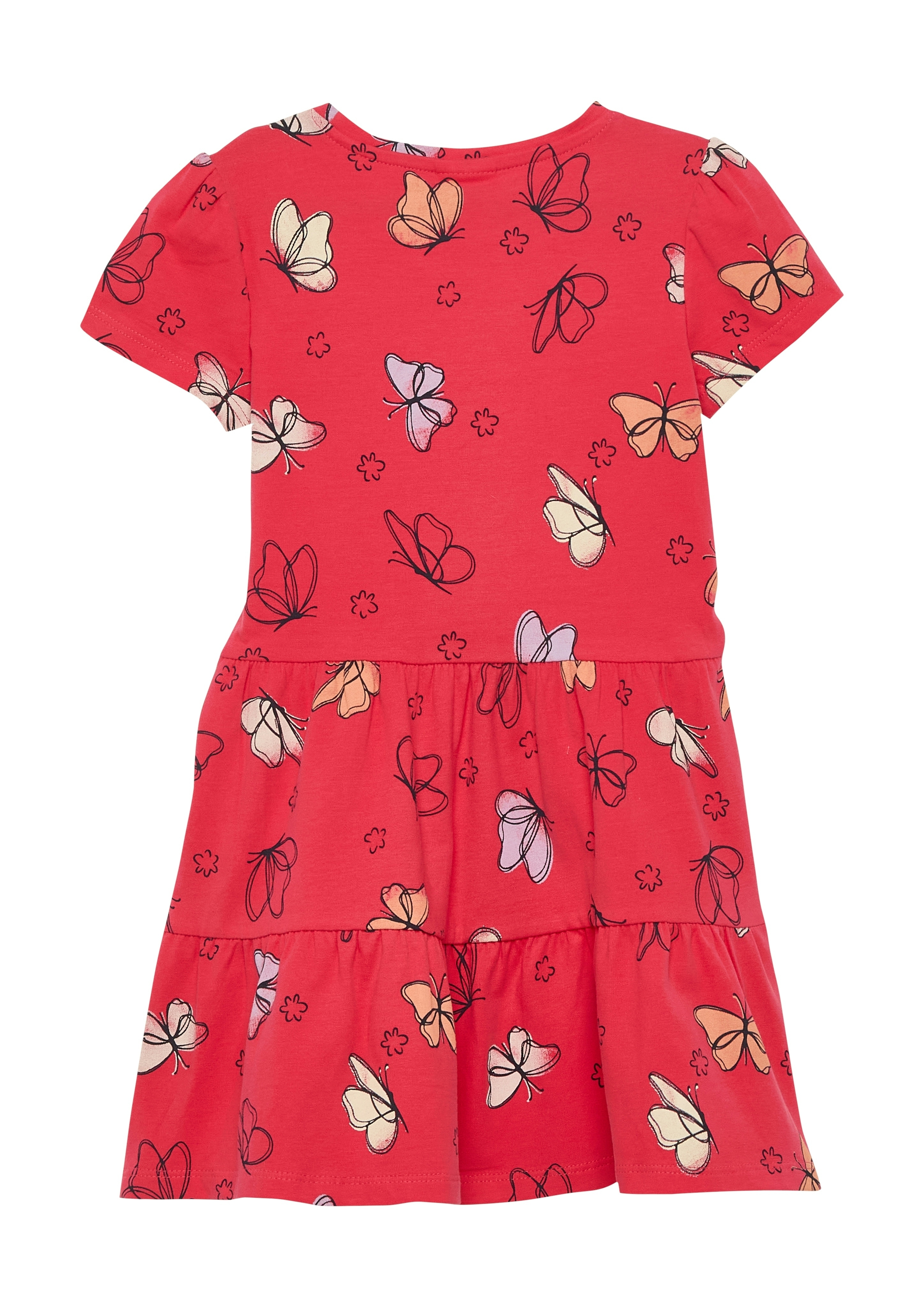 s.Oliver Junior Jerseykleid Ohne Taschen Stufenkleid mit All-Over-Print
