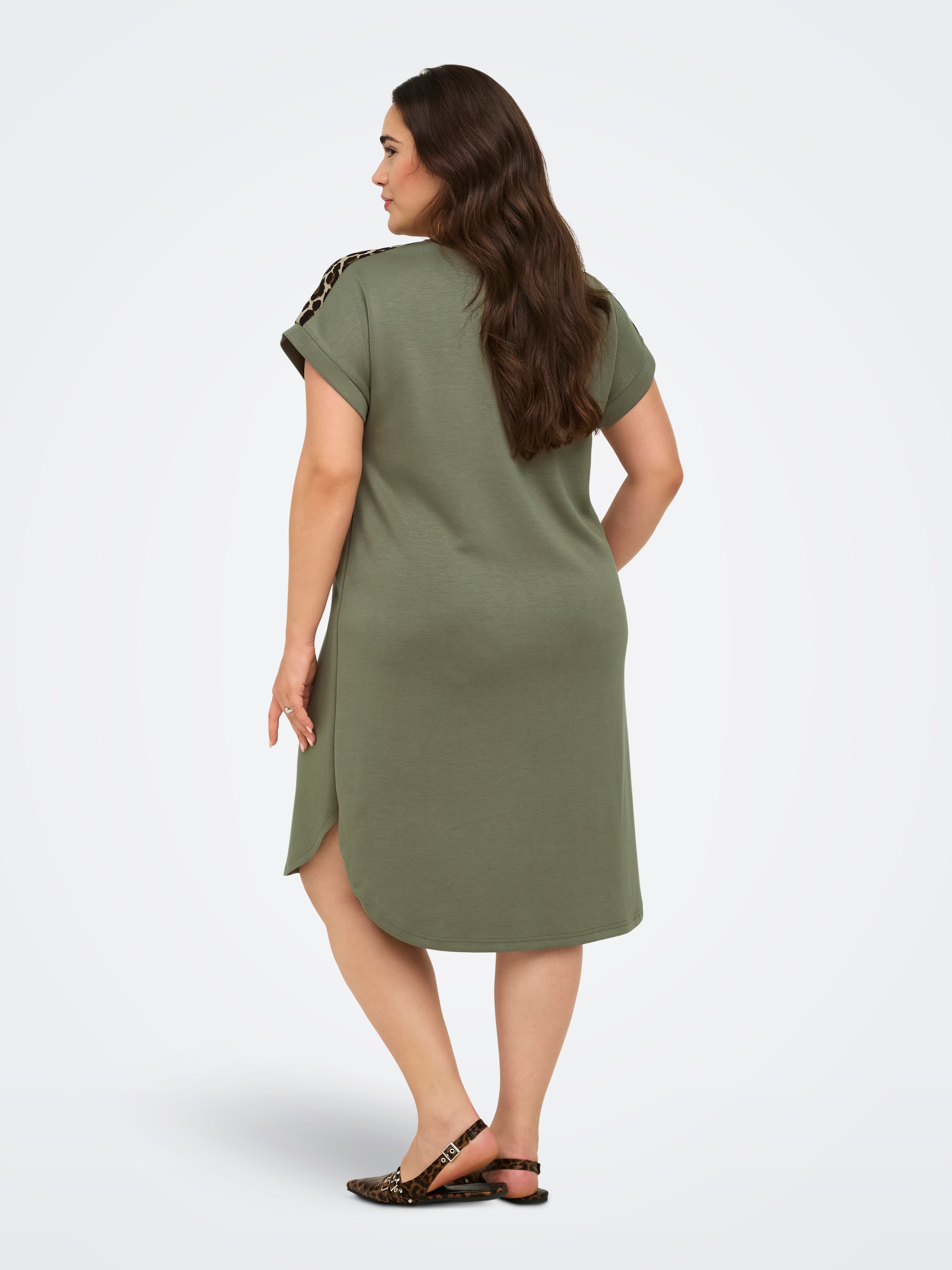 ONLY CARMAKOMA Midikleid »CARLISE S/S O-NECK DRESS JRS«