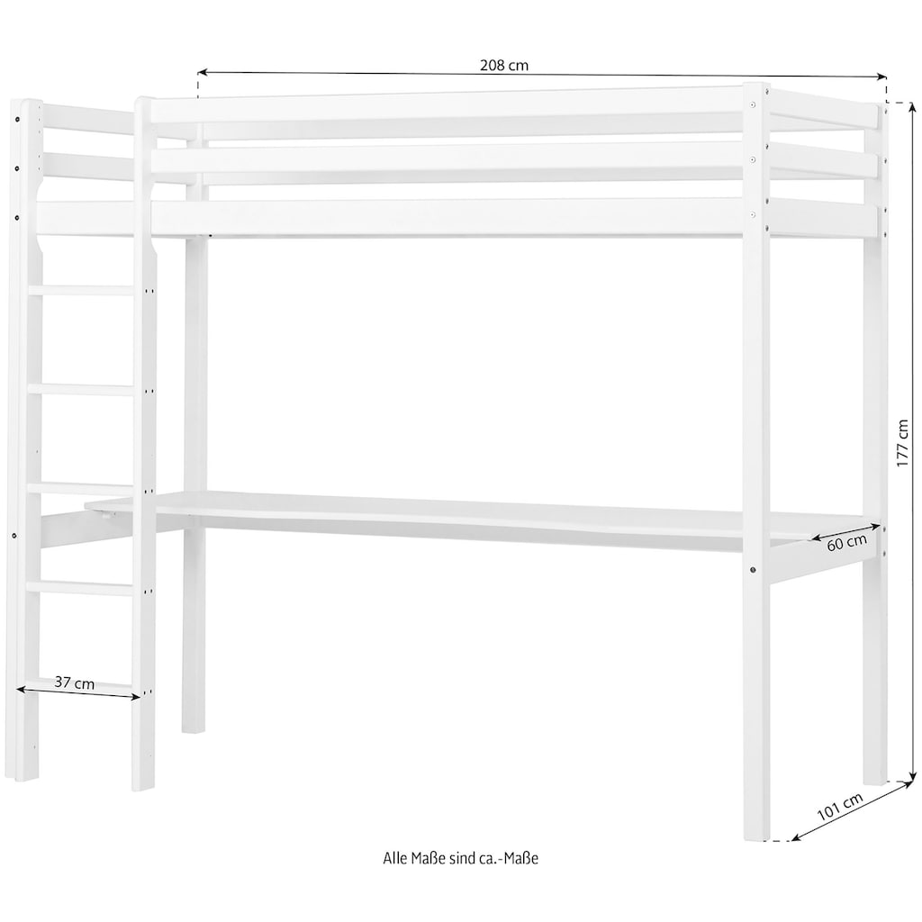 Hoppekids Hochbett »ECO Dream«, 90x200 mit Schreibtisch, umbaubar