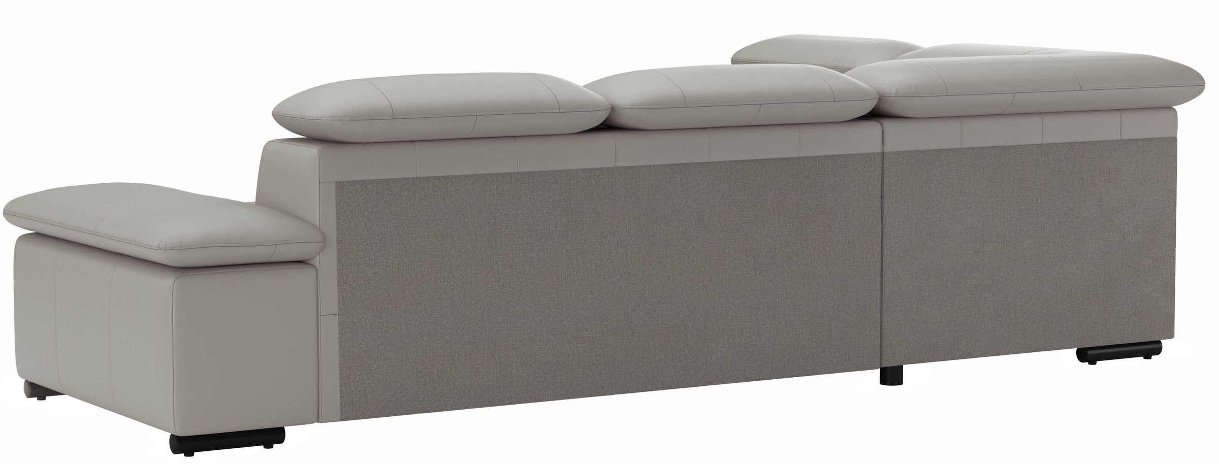 Ecksofa SIT & MORE "Alcudia L-Form", grau (light grau), B:272cm H:73cm T:226cm, NaturLEDER;Spannstoff, Sofas, Ecksofa, mit Armteilverstellung, optional Kopfteilverstellung und Bettfunktion 6