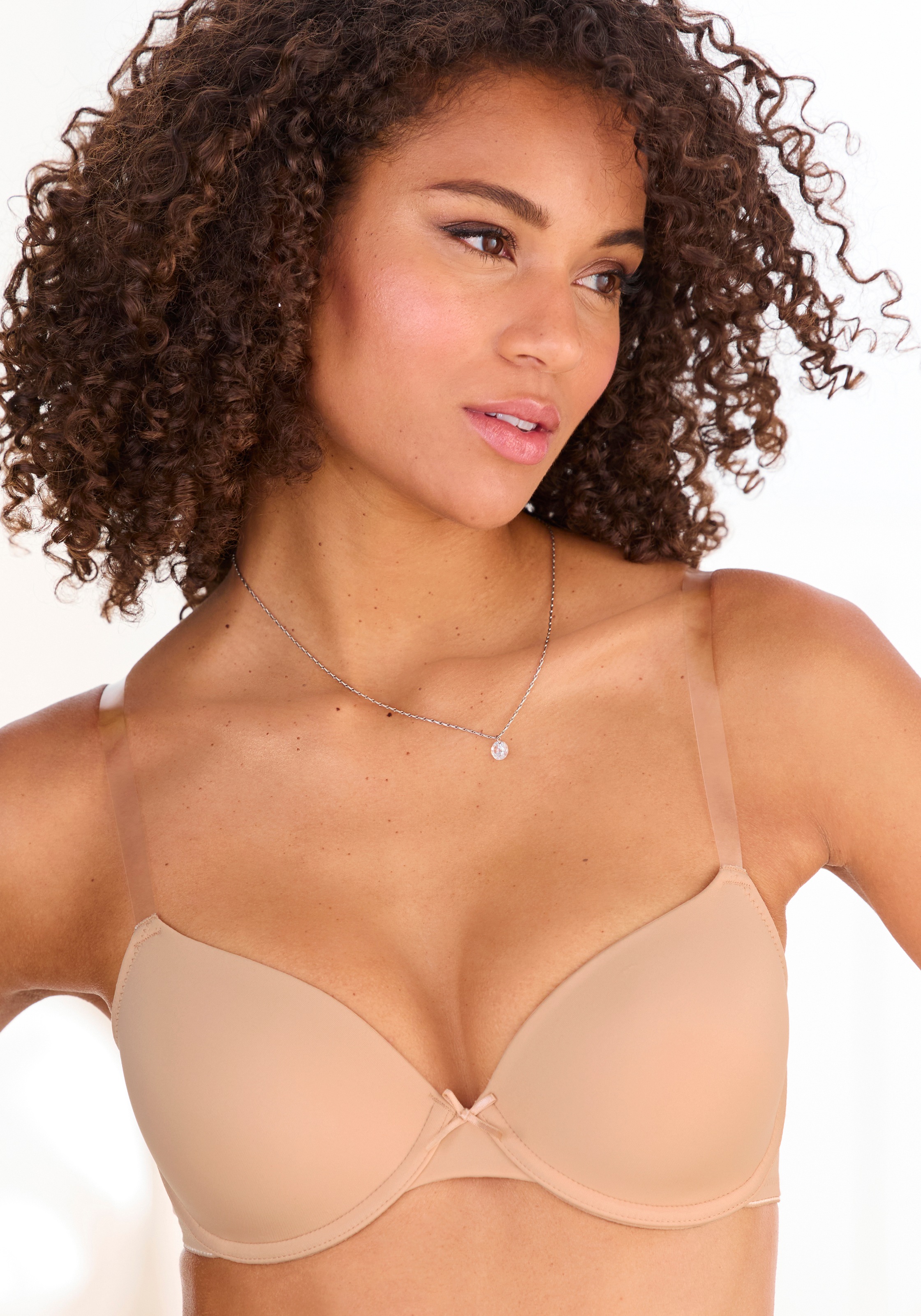Thumbnail - LASCANA Schalen-BH "Ela" mit transparenten Trägern, perfect basic mit Bügel, Basic Dessous