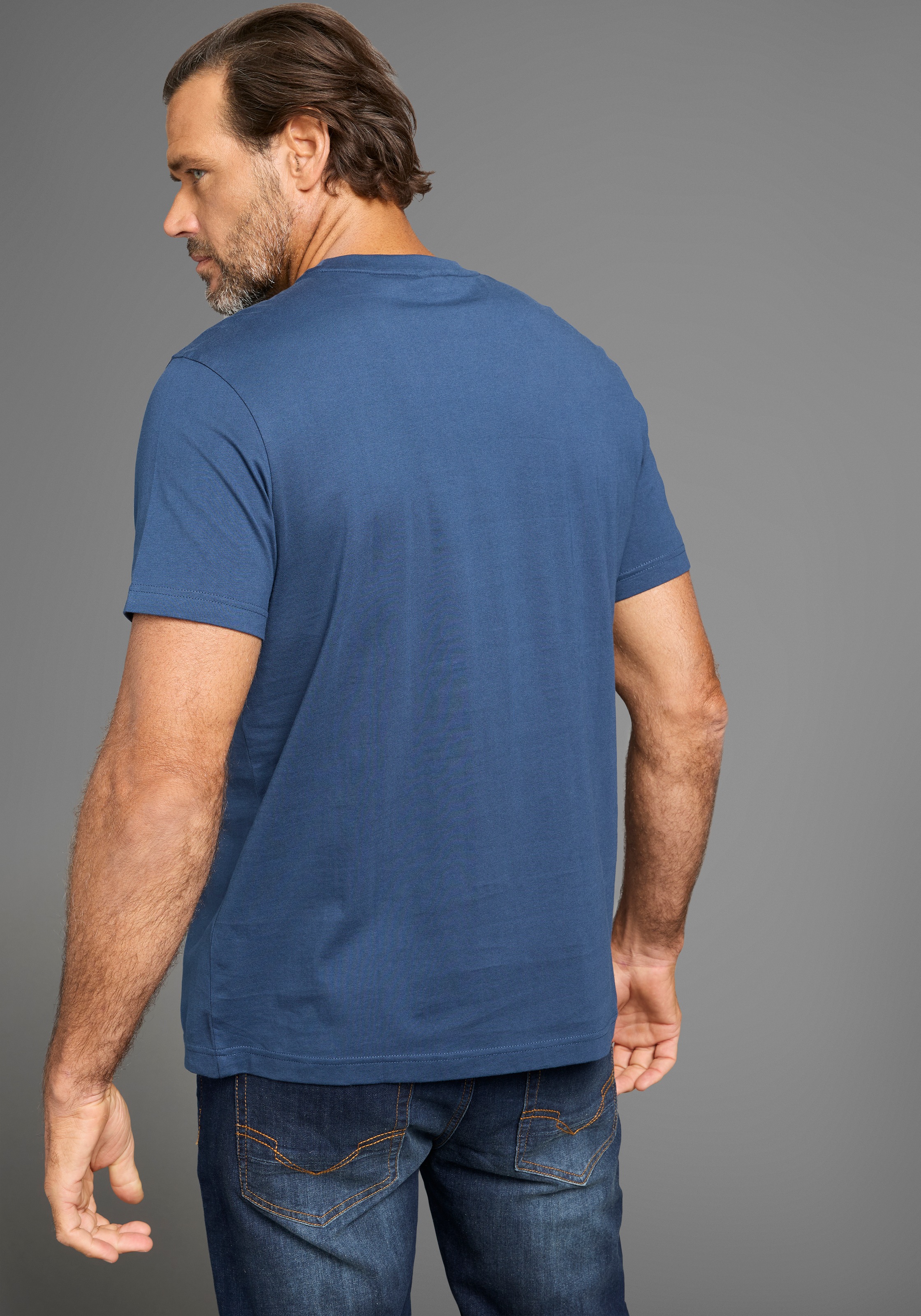 H.I.S T-Shirt Blue M 3