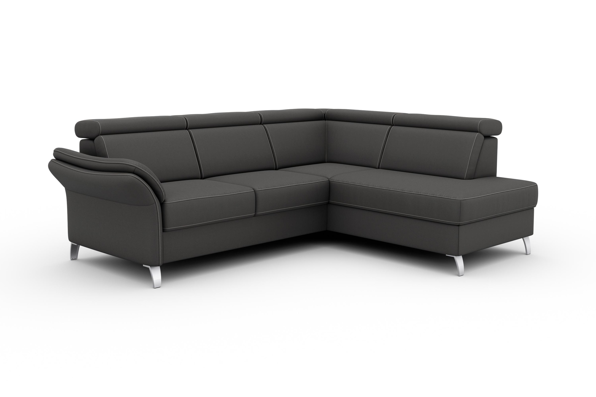 sit&more Ecksofa »Vincenzo L-Form«, inklusive Kopfteilverstellung, wahlweise mit Bettfunktion, Bettkasten