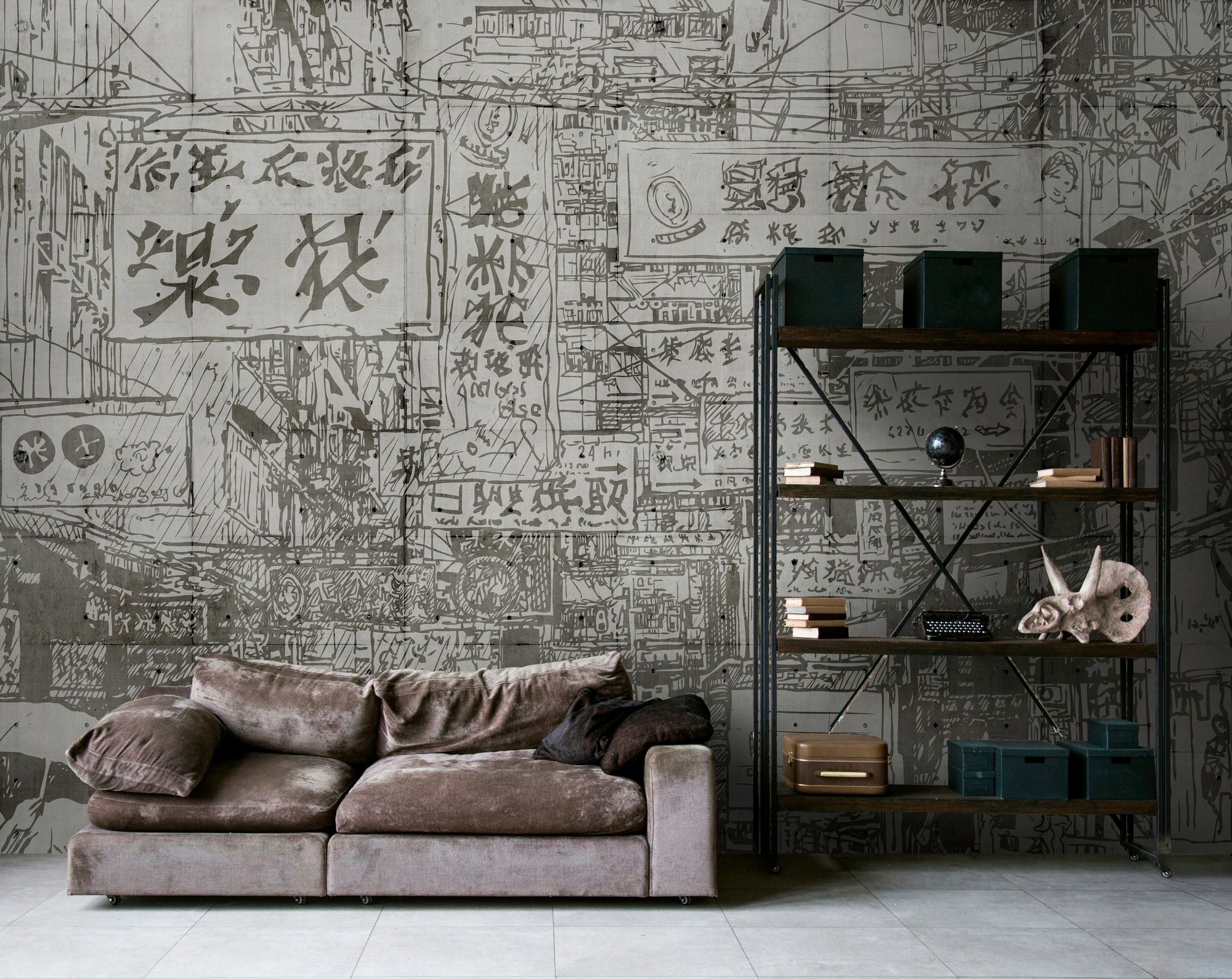 living walls Fototapete "Walls by Patel Downtown 1" glatt Vlies, Wand, Schr günstig online kaufen