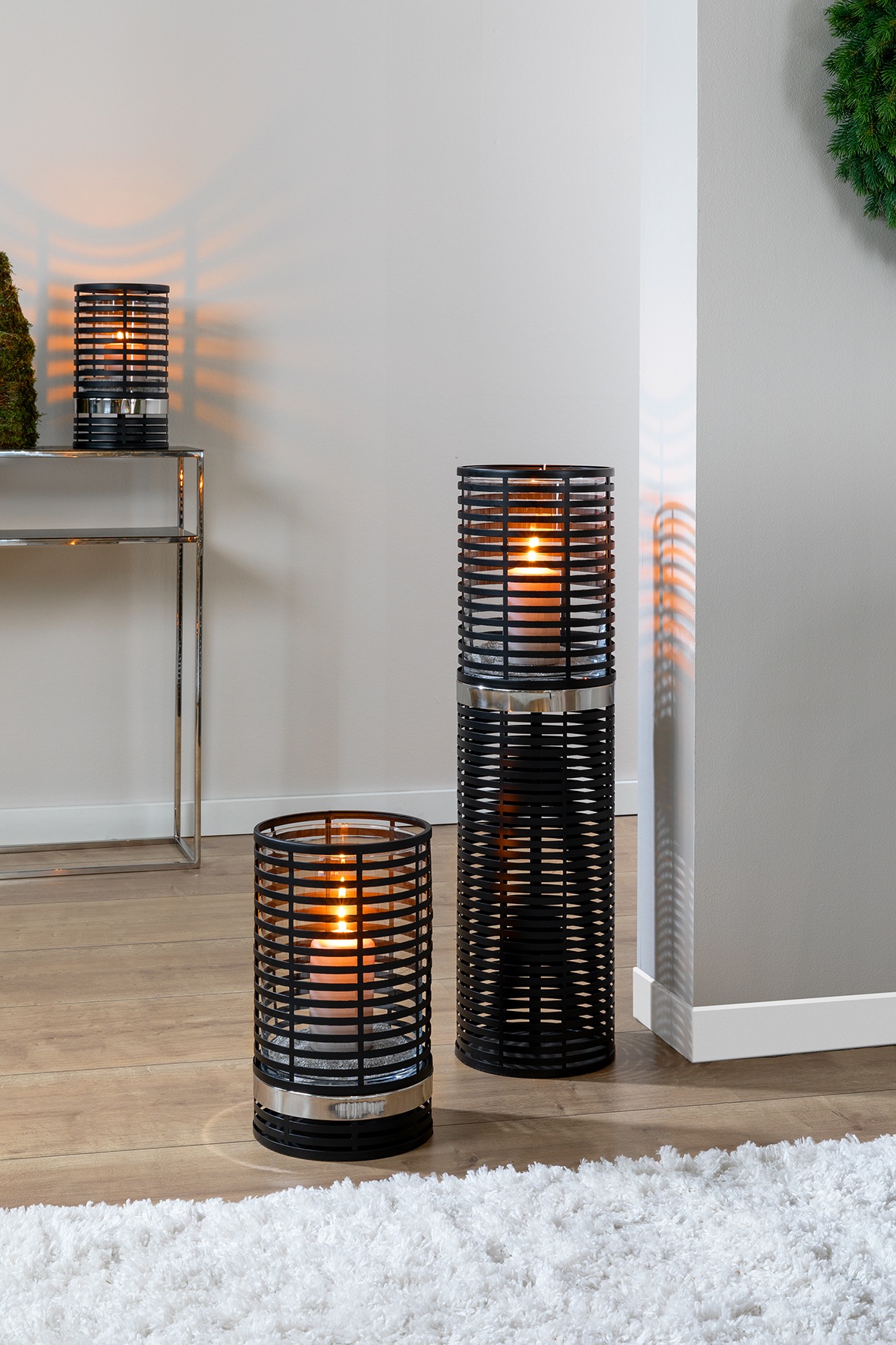 Fink Windlicht "MATERA" Windlichtsäule aus Eisen, mit Glaszylinder, Höhe ca günstig online kaufen