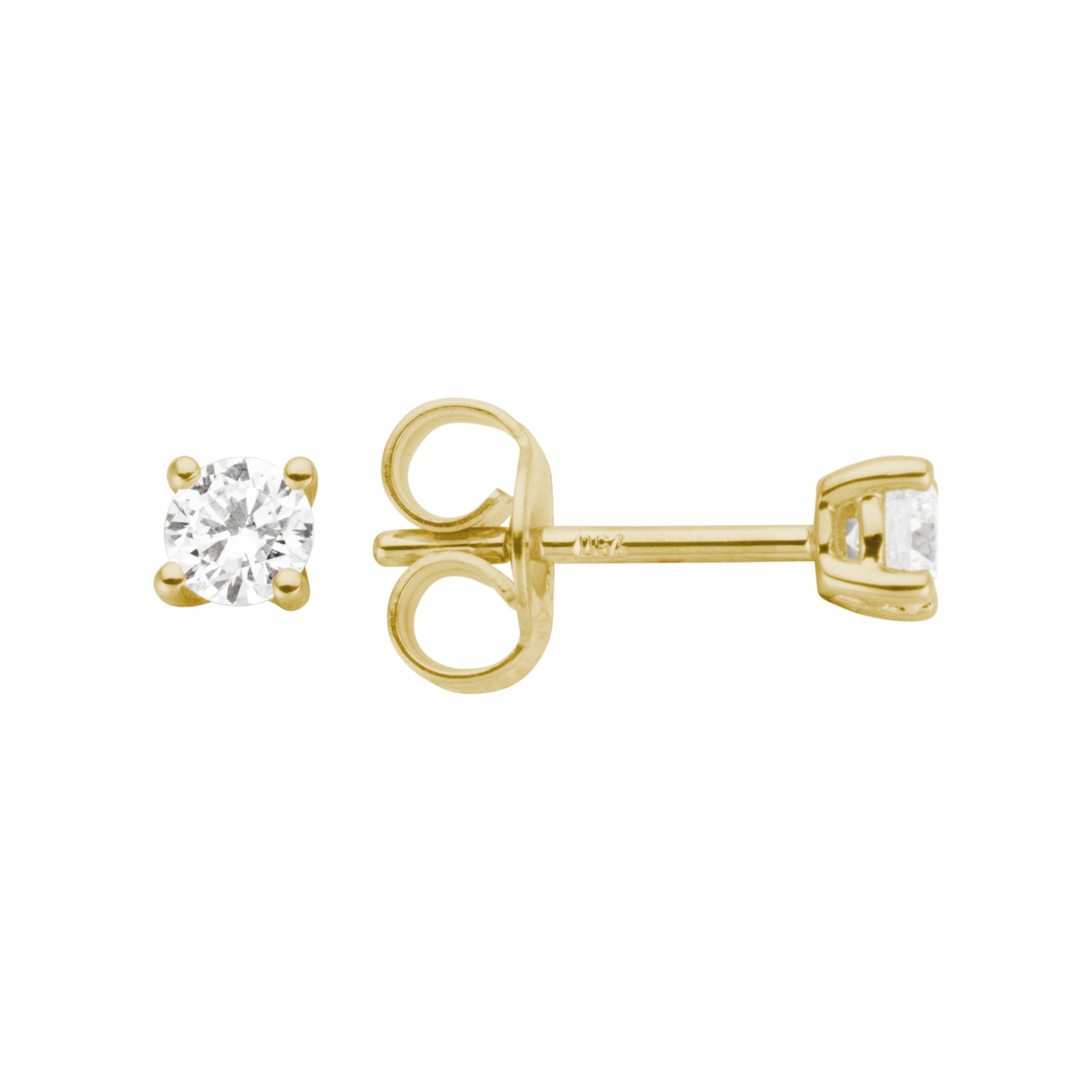 Firetti Solitaire Stud Earrings White Gold 4.5mm 2