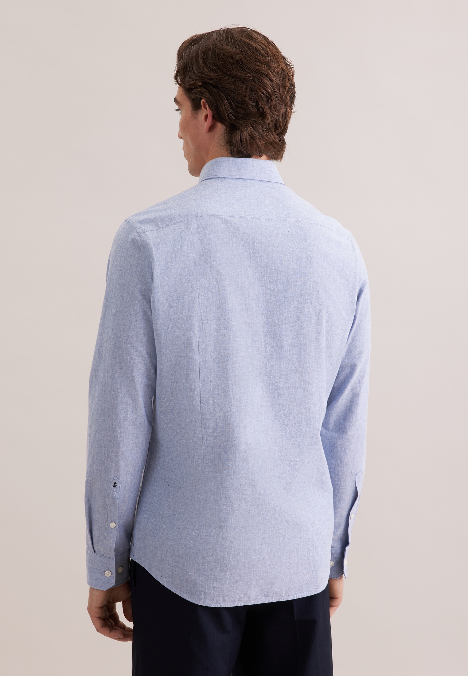 seidensticker Leinenhemd Slim 1/1 Button-Down-Kragen Uni
