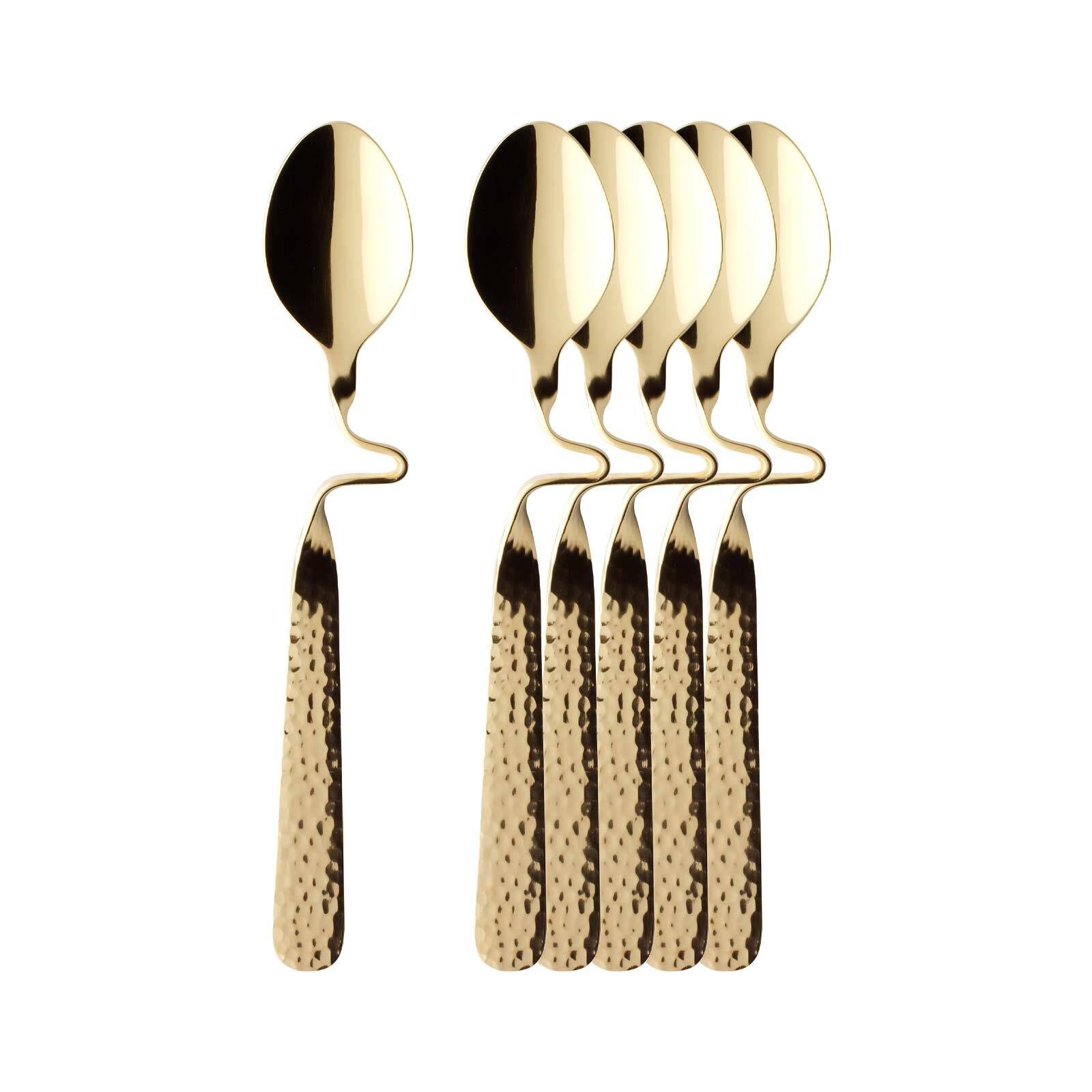 Villeroy & Boch Esslöffel "Kaffeelöffel vergoldet NewWave Caffè Spoon 17,5 cm 6er Set gold" Spülmaschinenfest