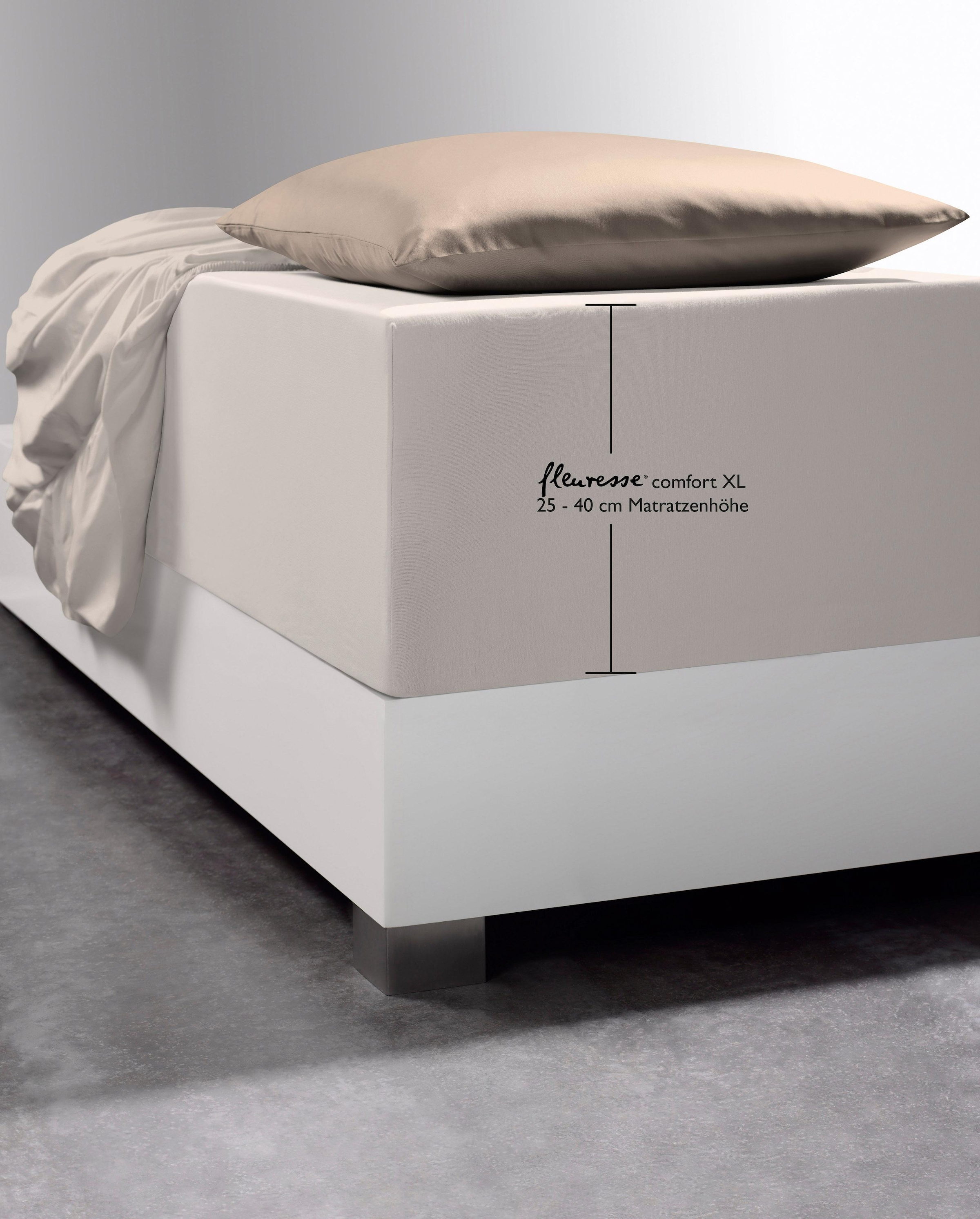 fleuresse Spannbettlaken »Comfort XL«, Mako-Jersey, für Matratzen bis 40 cm Höhe, Bettlaken, Spannbetttuch