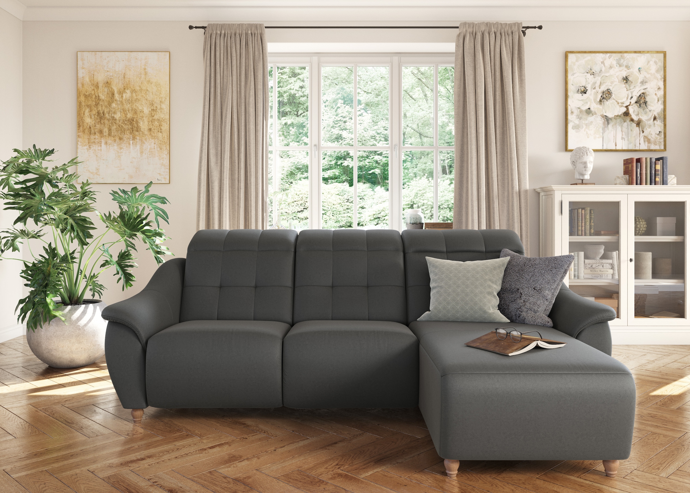 Home affaire Ecksofa "Boston L-Form" Kopfteilverstellung an jeder Sitzfläch günstig online kaufen