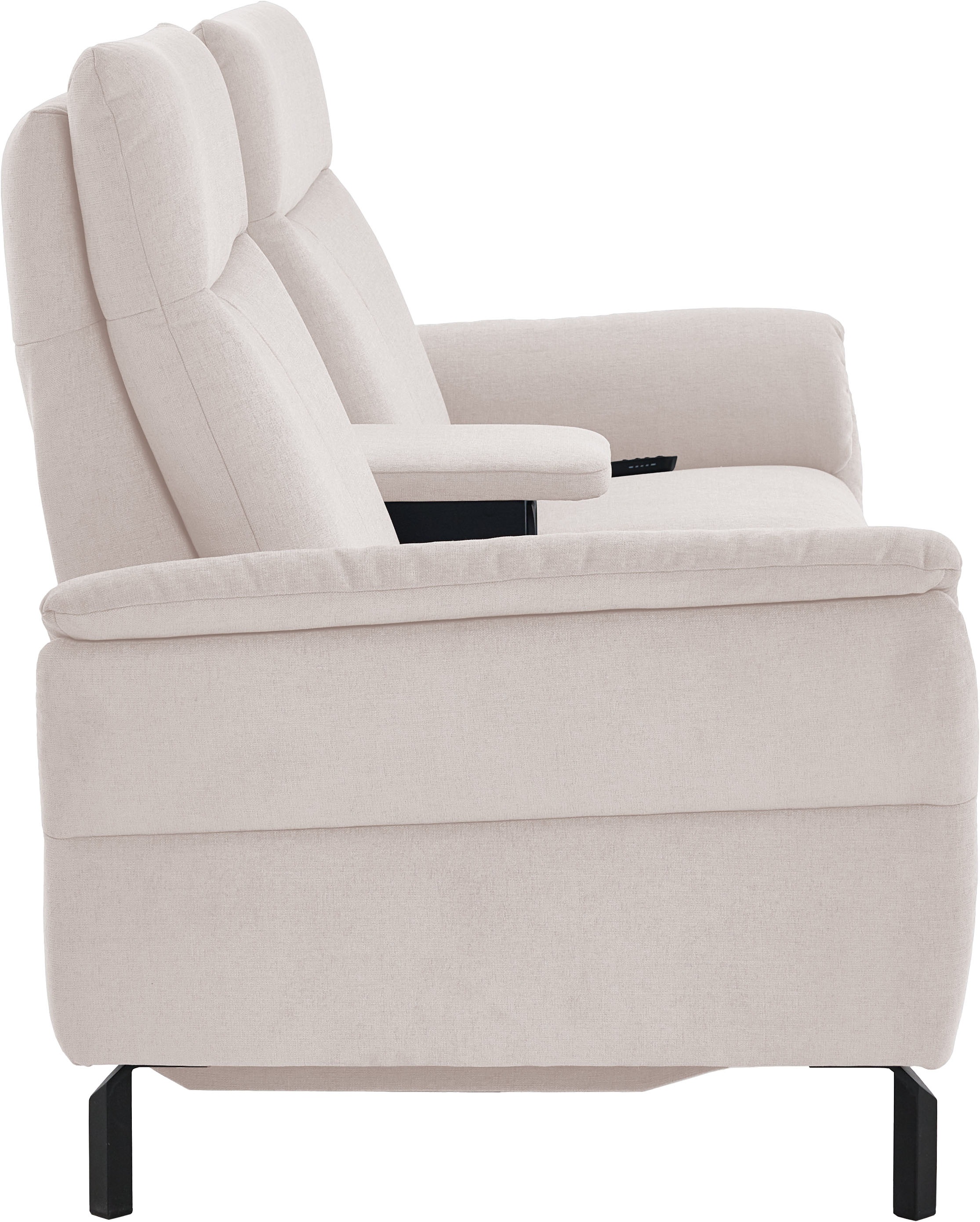 Places of Style 2-Sitzer »Sisto, inklusive 2x Relaxfunktion motorisch mit Herz-Waage-Beschlag«, Zwischenelement mit Tisch, Steckdose & USB-Ladestation