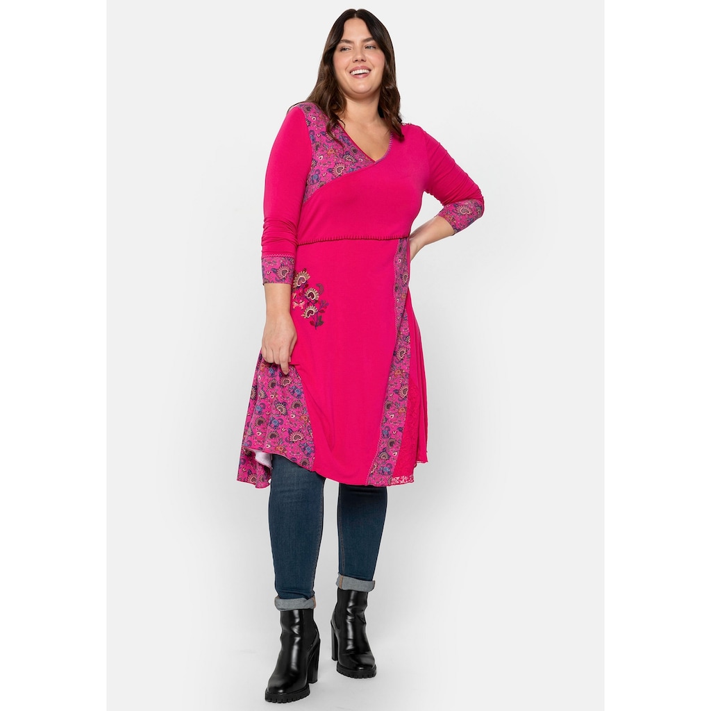 sheego by Joe Browns Jerseykleid »Große Größen« im Mustermix mit Spitzeneinsatz und Stickerei NQ10827 sheego by Joe Browns Jerseykleid »Große Größen« im Mustermix mit Spitzeneinsatz und Stickerei NQ10827