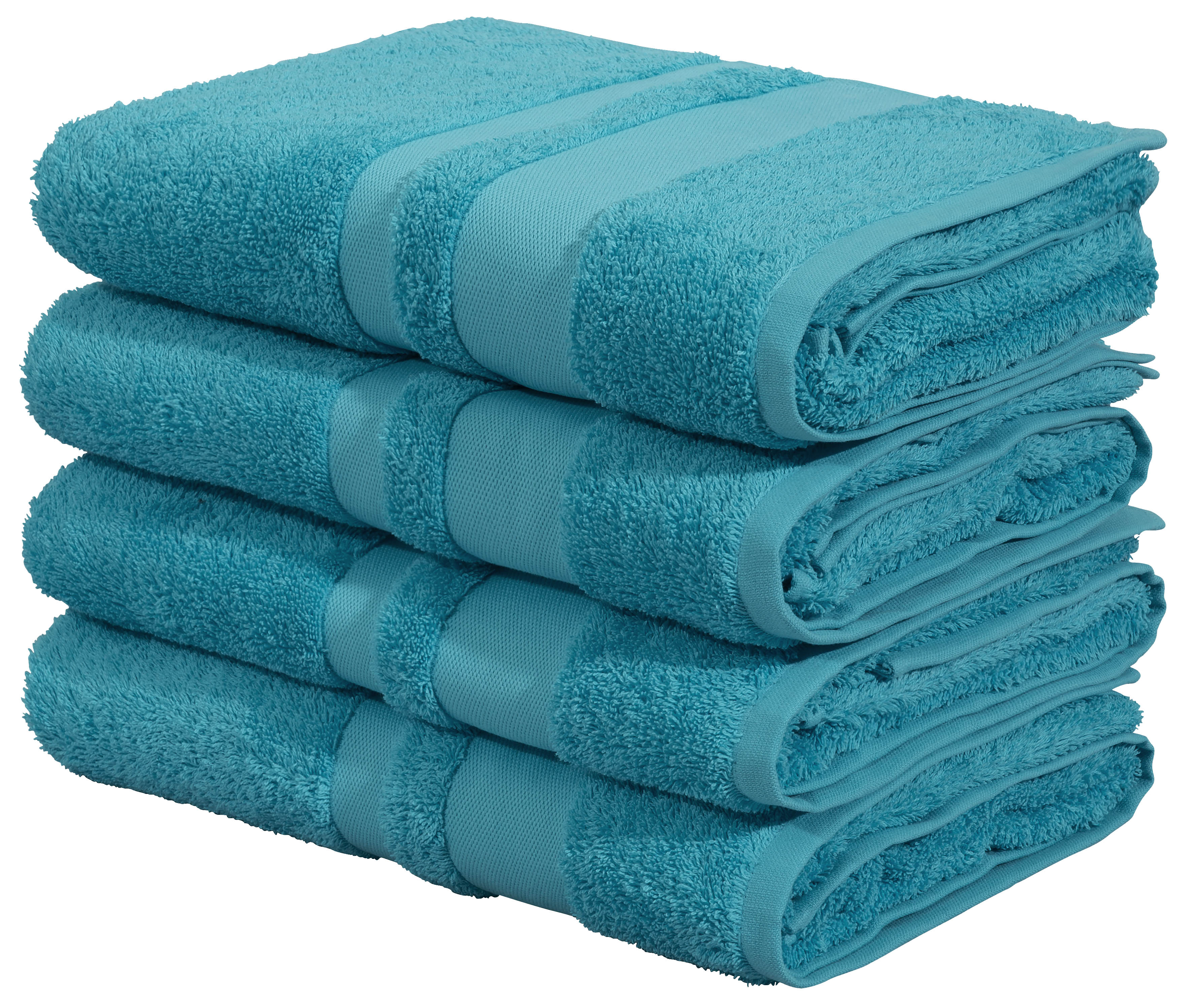 OTTO home Duschtücher "Vanessa, 4 Duschtücher, 70x140cm, in Standard- und Premium-Qualität" Handtücher mit Bordüre, 100% Baumwolle, einfarbig, weich