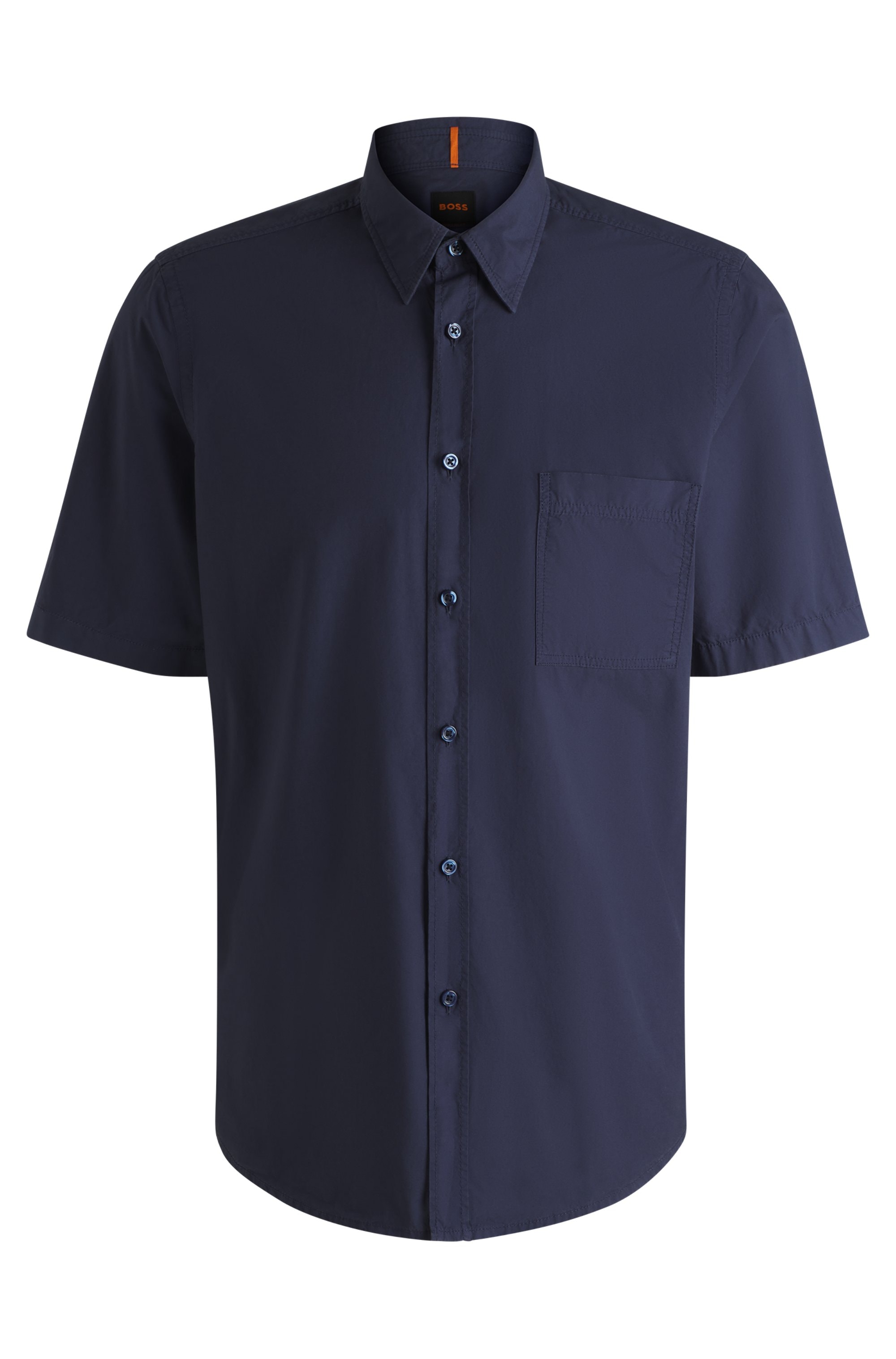 BOSS ORANGE Kurzarmhemd Regular Fit, Kentkragen, Kurzarm