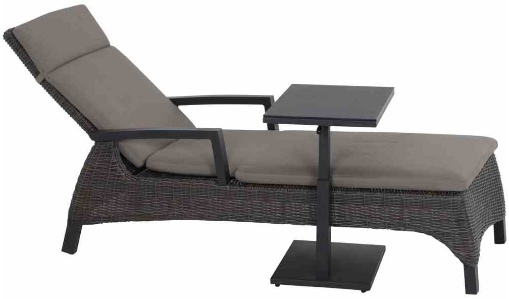 Siena Garden Gartentisch »TORENO Lift-Beistelltisch 60x40cm« Aluminiumgestell matt anthrazit, Tischplatte aus Glas in dark concrete