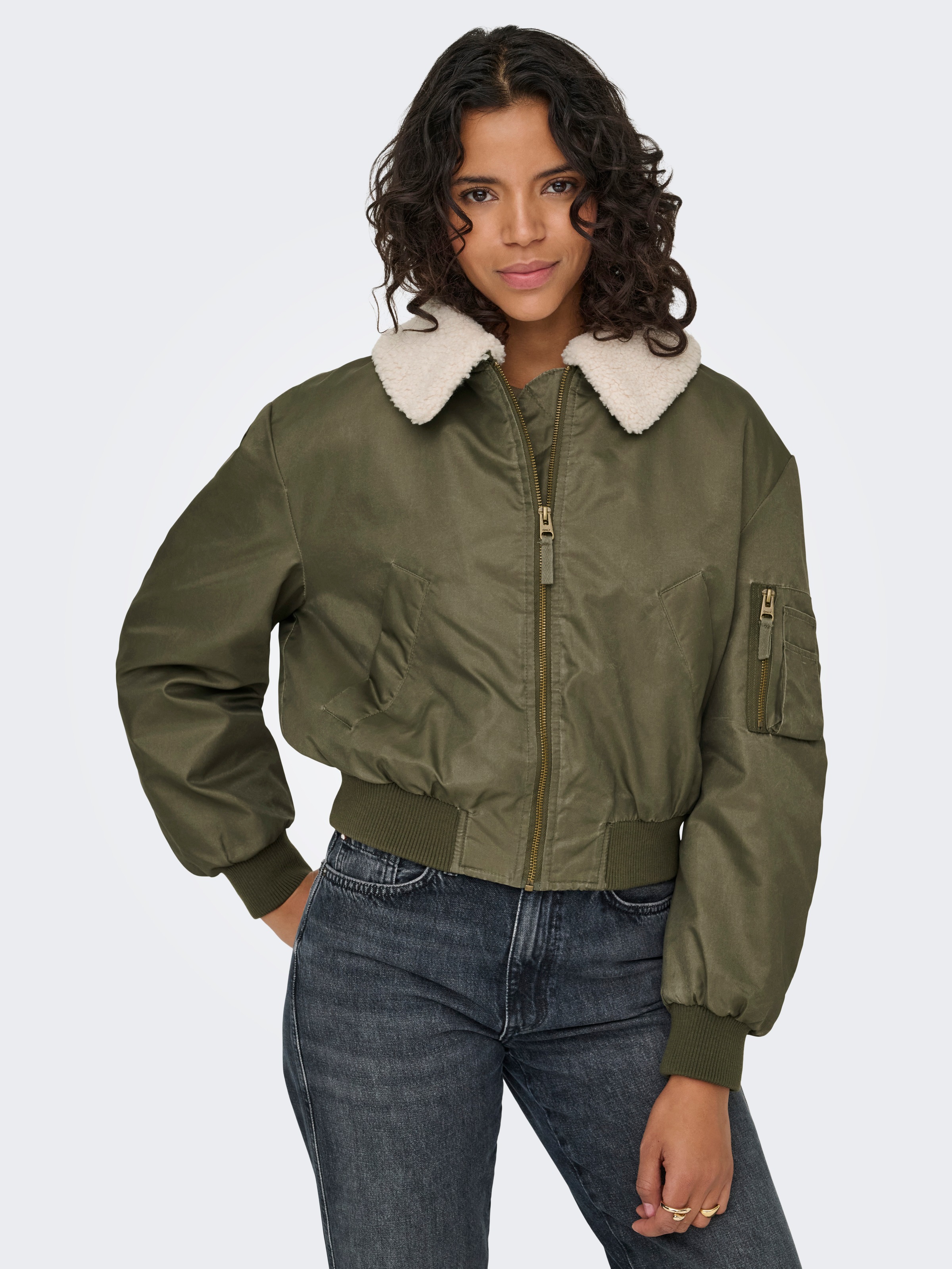 ONLY Bomberjacke "ONLSURI LIFE WASHED BOMBER CC OTW" ohne Kapuze günstig online kaufen