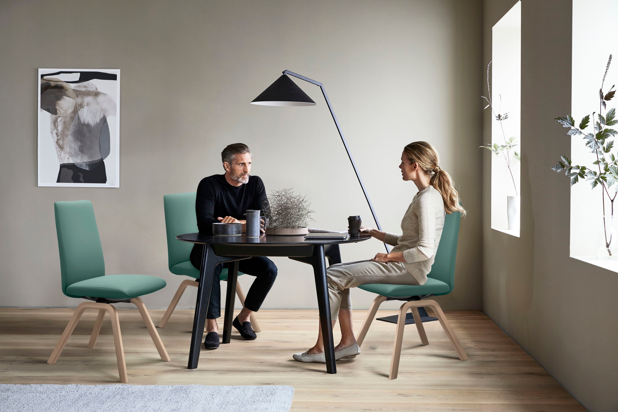 Stressless® Polsterstuhl »Laurel«, Leder PALOMA, Low Back, Größe L, mit schräggestellten Beinen in Eiche natur