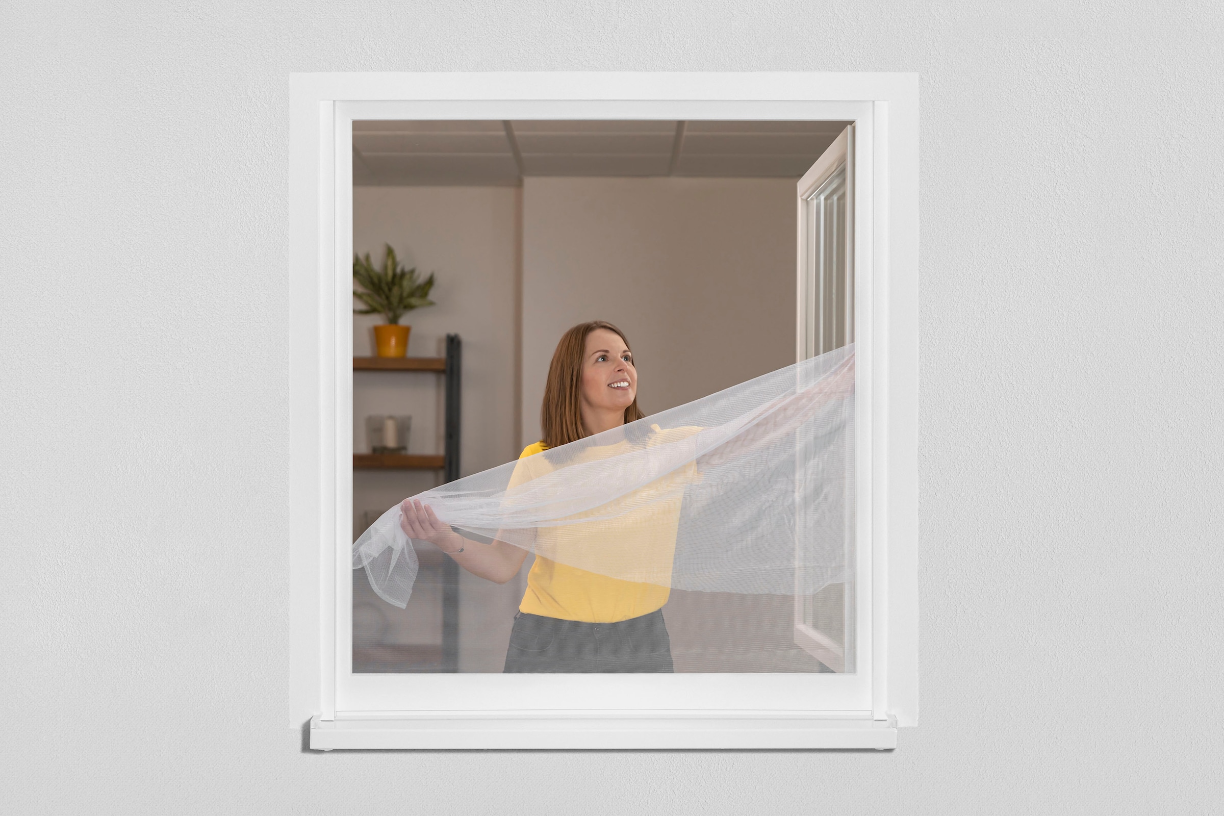 SCHELLENBERG Fliegengitter-Gewebe »50714«, mit Klettband, für Fenster, ohne bohren, 130x150 cm, weiß
