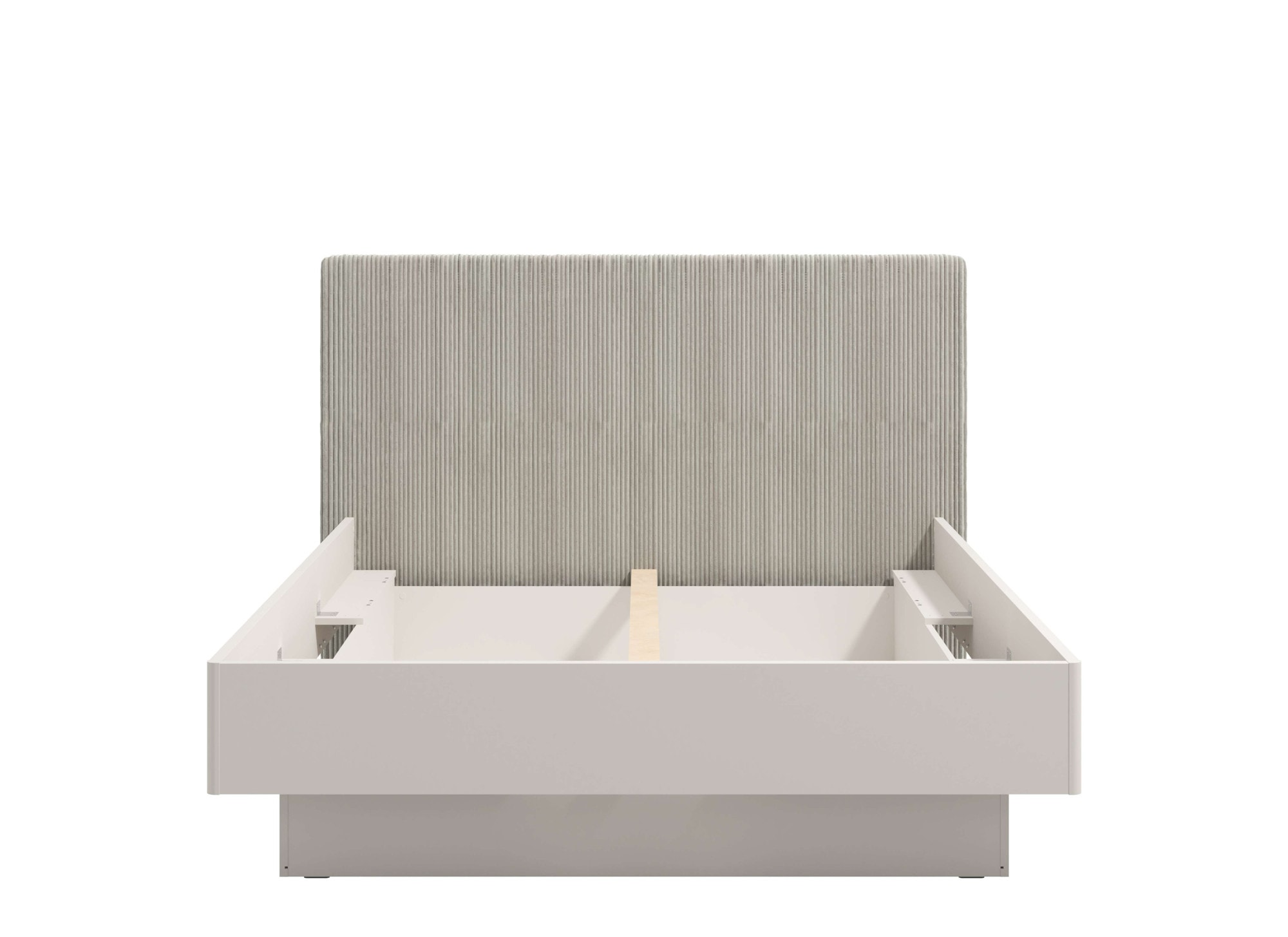 INOSIGN Bettgestell »Lucca Bett, mit gepolstertem Kopfteil, bezogen mit weichem Cordstoff«, in eleganten und modernen Cashmere Farbe