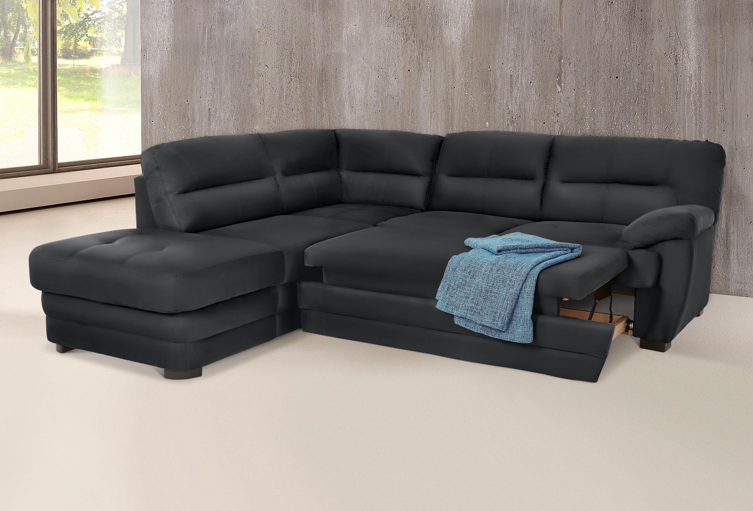 COTTA Polstergarnitur »Royale L-Form«, (Set), Set bestehend aus: Ecksofa & Hocker