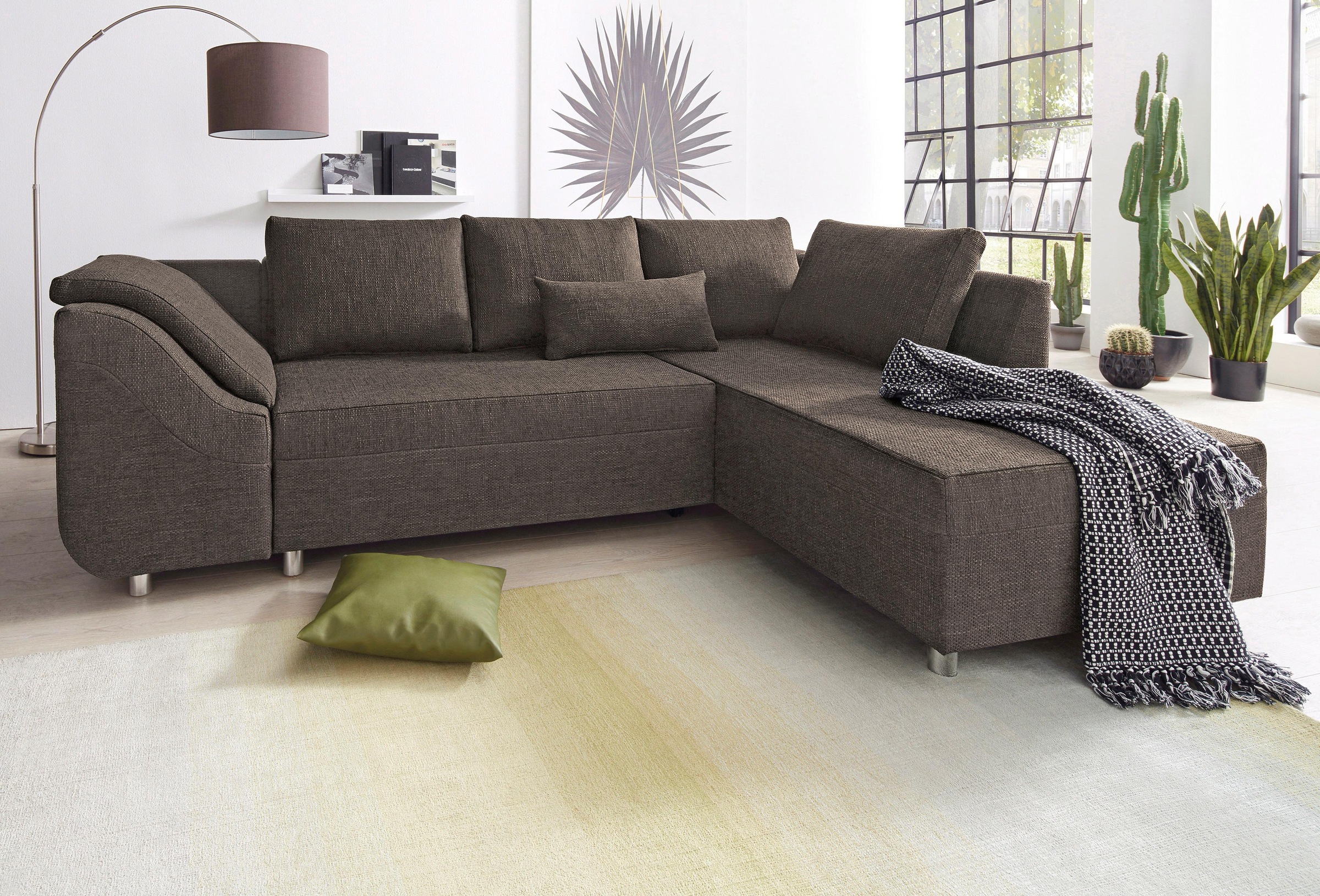 COLLECTION AB Ecksofa "Sally L-Form, B: 256 cm" 1 Zierkissen, optional Schlaffunktion & Bettkasten