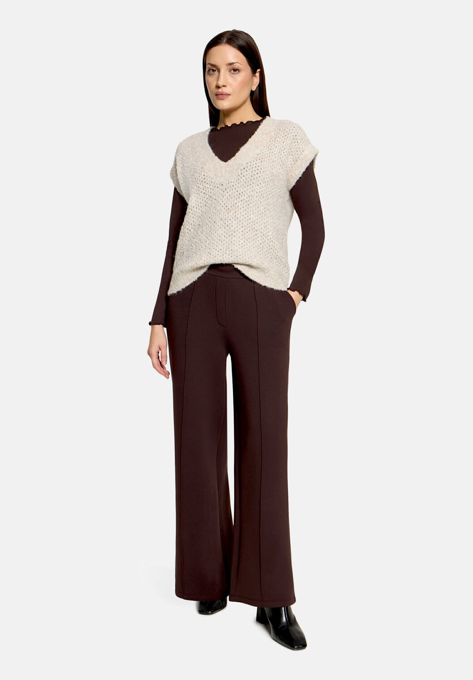 Cartoon Stricktop "Damen mit V-Ausschnitt"