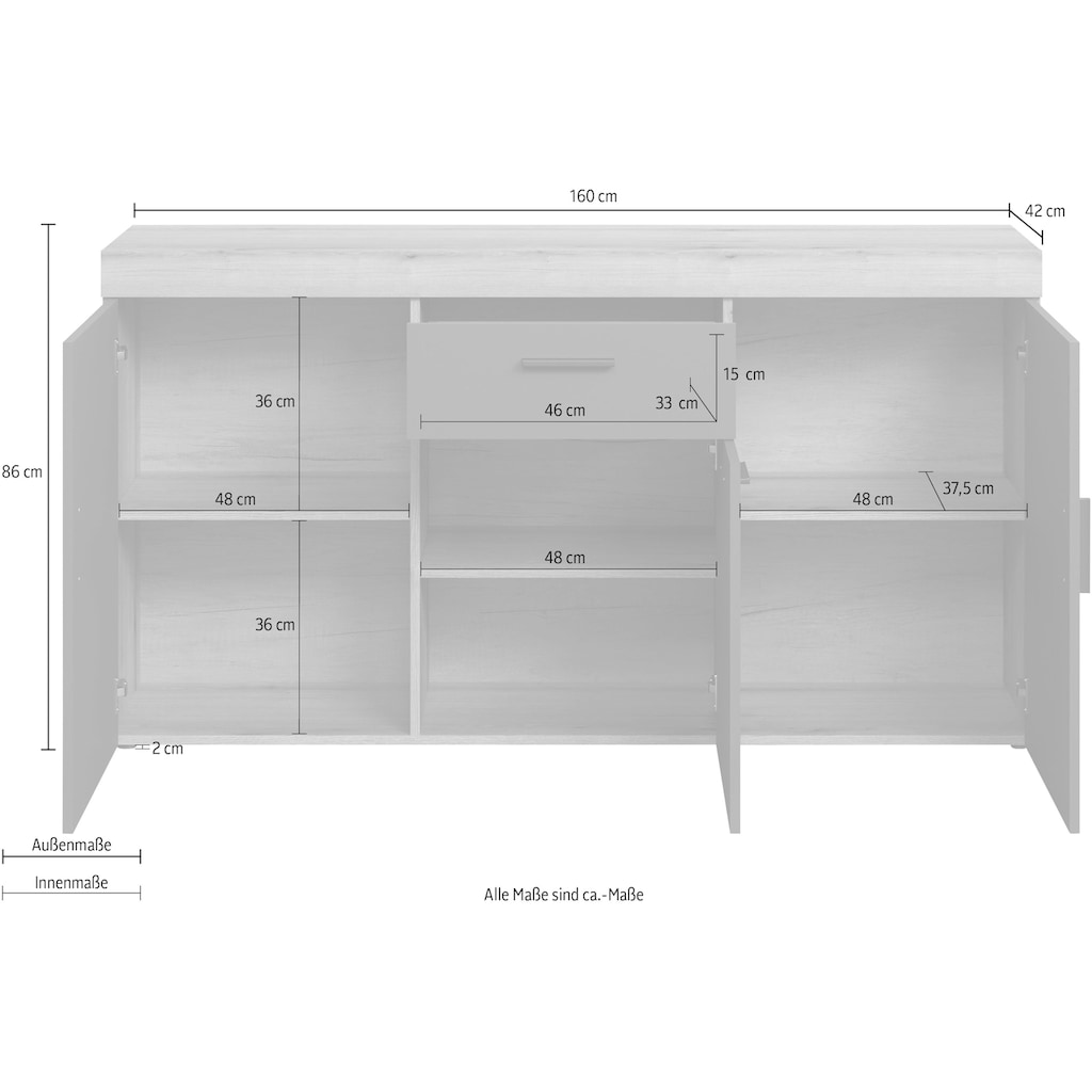 Home affaire Sideboard »Tyler«, (Packung, 1 St.)