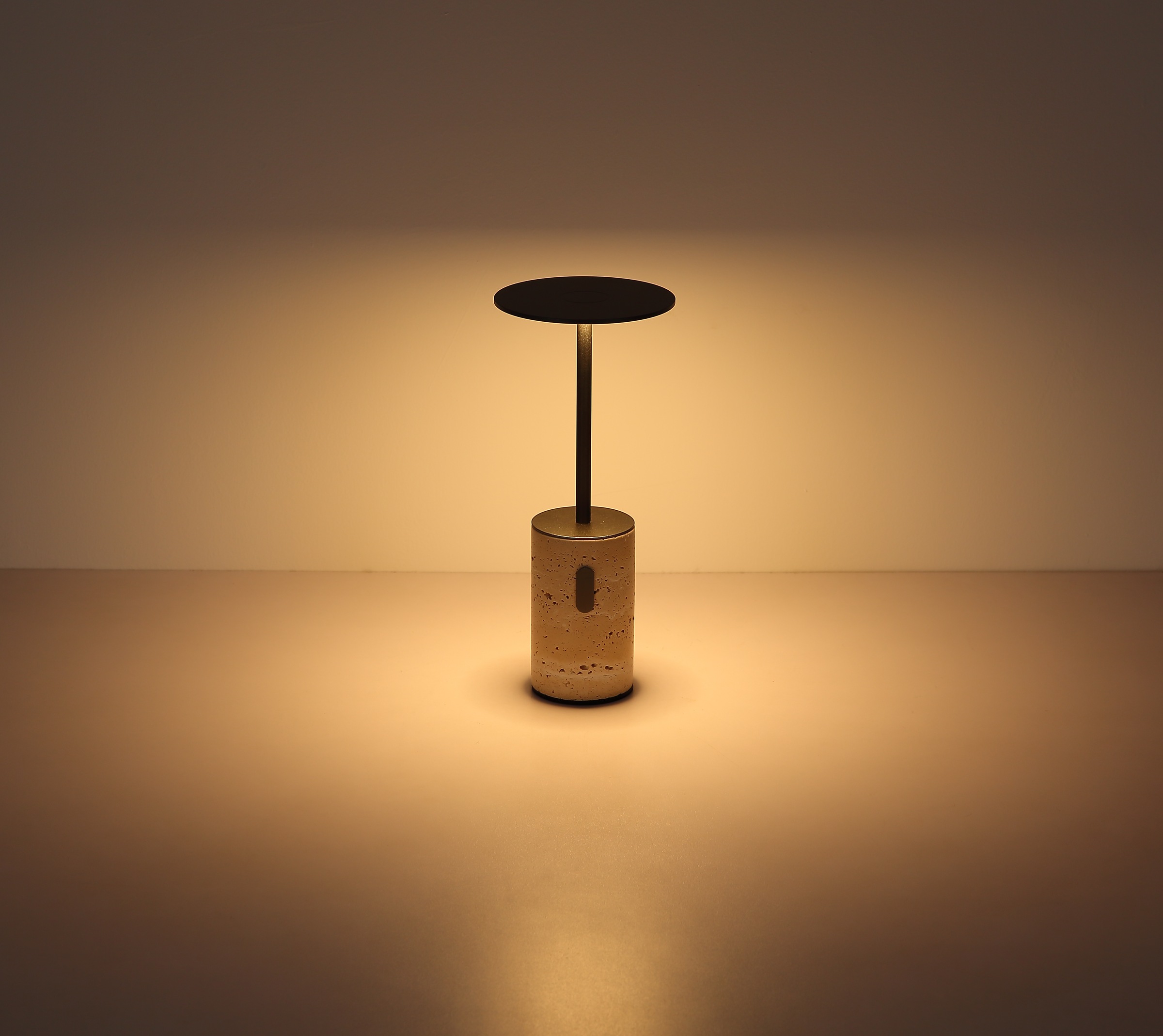 GLOBO LIGHTING LED Tischleuchte »TRAVERTIN« LED-Modul 1 Stk. Warmweiß Travertinstein Sockel