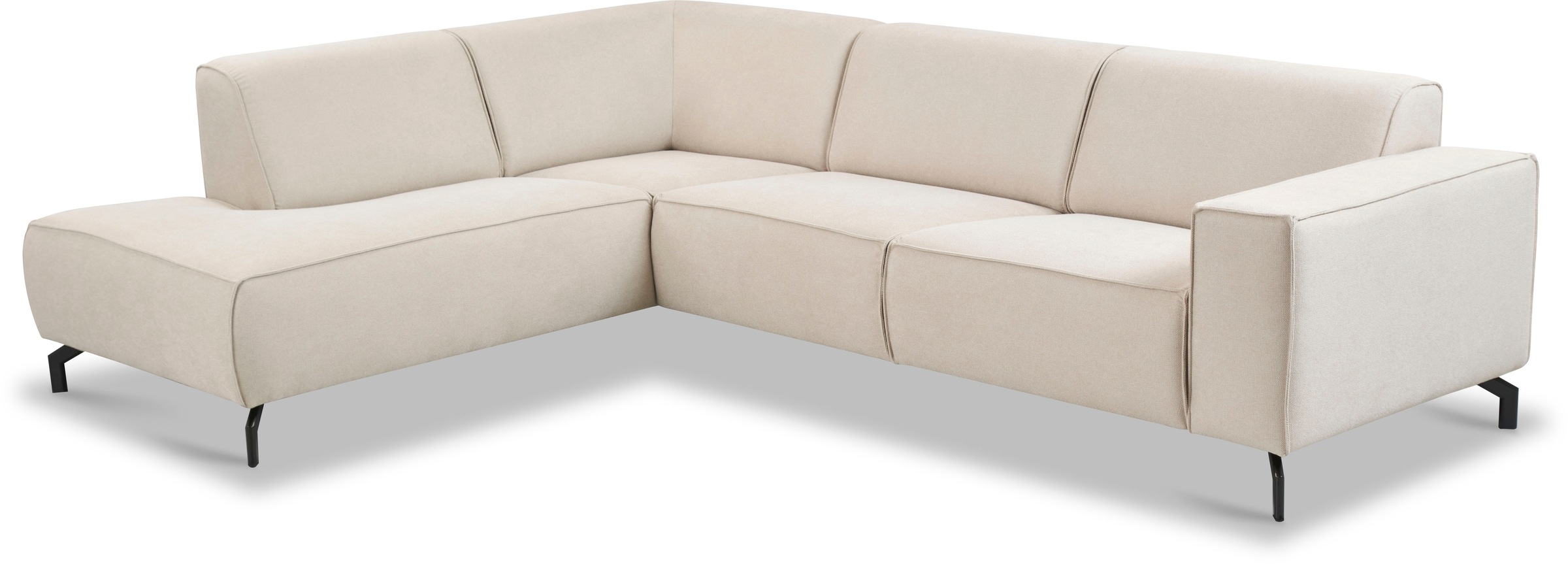 Thumbnail - Home affaire Ecksofa "LORCAN mit Metallfüßen, Breite 275 cm, weiches Sitzgefühl" Metallfüße, Lederoptik, Struktur, Boucl...