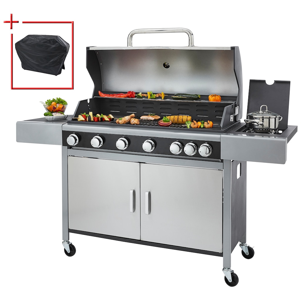 KONIFERA Gasgrill »Livorno«, BxTxH: 161,5x57x111 cm, mit Drehspieß. GRATIS-Zugabe: 1 Schutzhülle