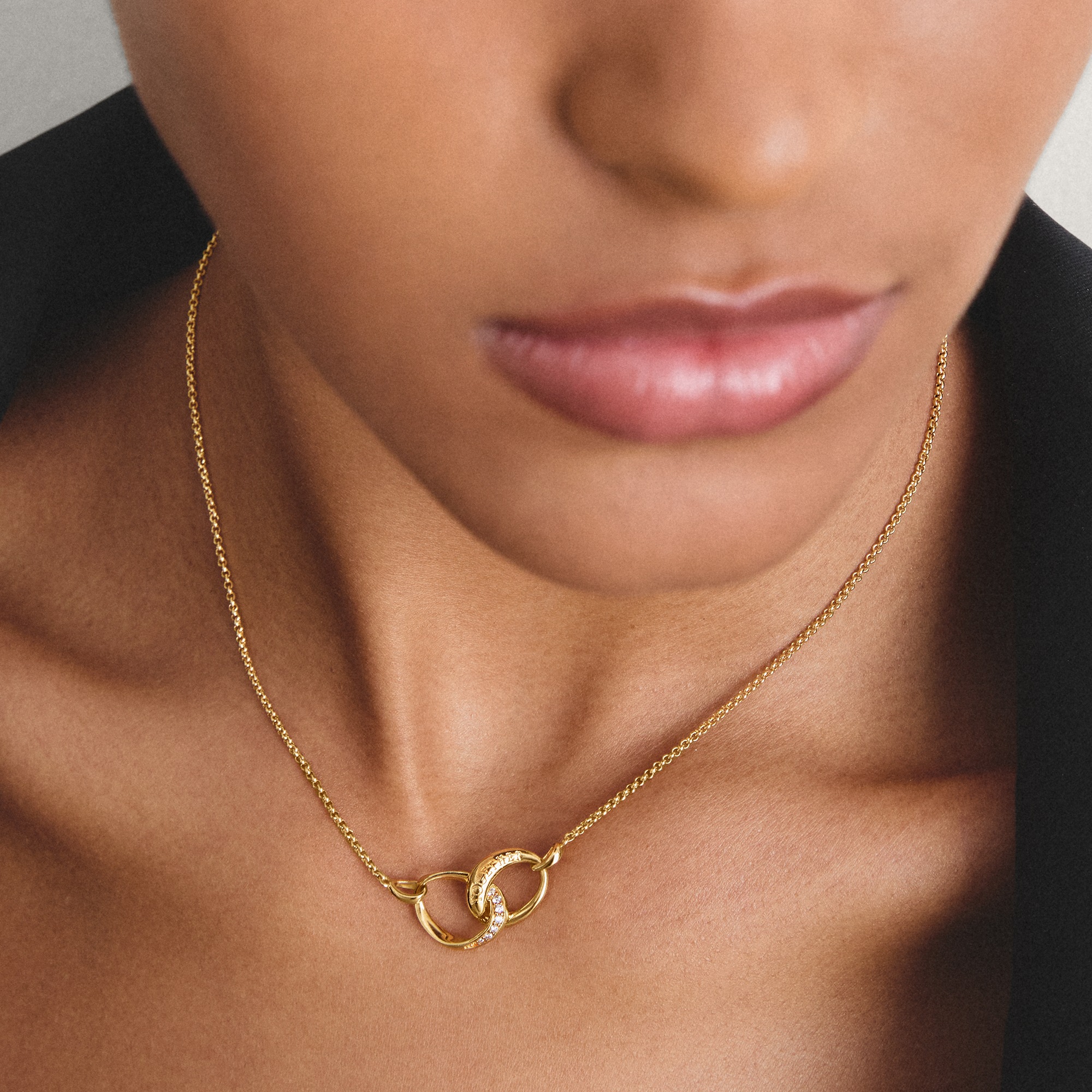 THOMAS SABO Kette mit Anhänger »Together Kette gelbgoldfarben« mit Zirkonia (synth.)
