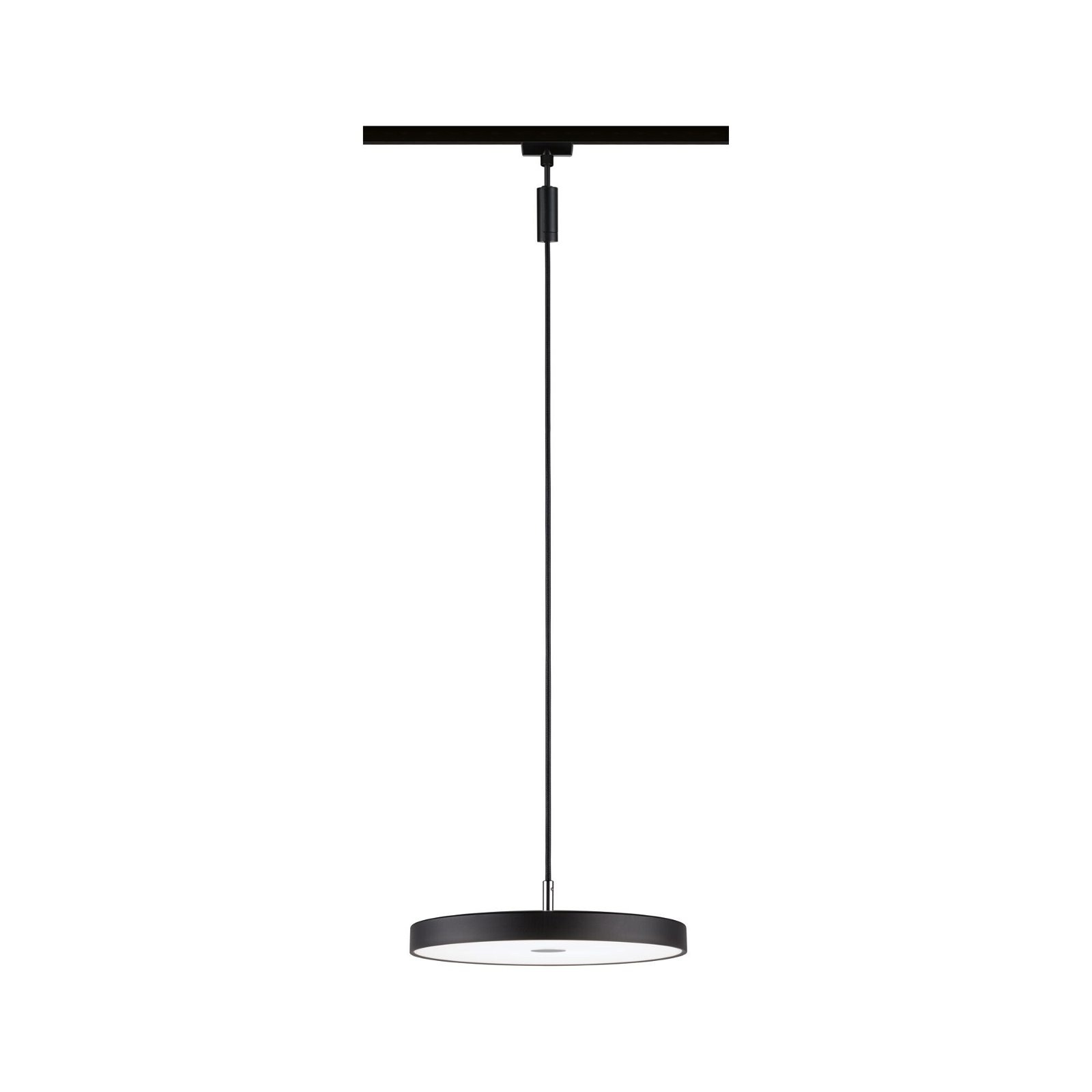 PAULMANN Schienensystem-Leuchten "URail Pendel Hildor 850lm 15W 4000K 230V Chrom matt", 1, Ø 31cm H: 158cm, schwarz, Leuchten, 3-Step-Dimmbar