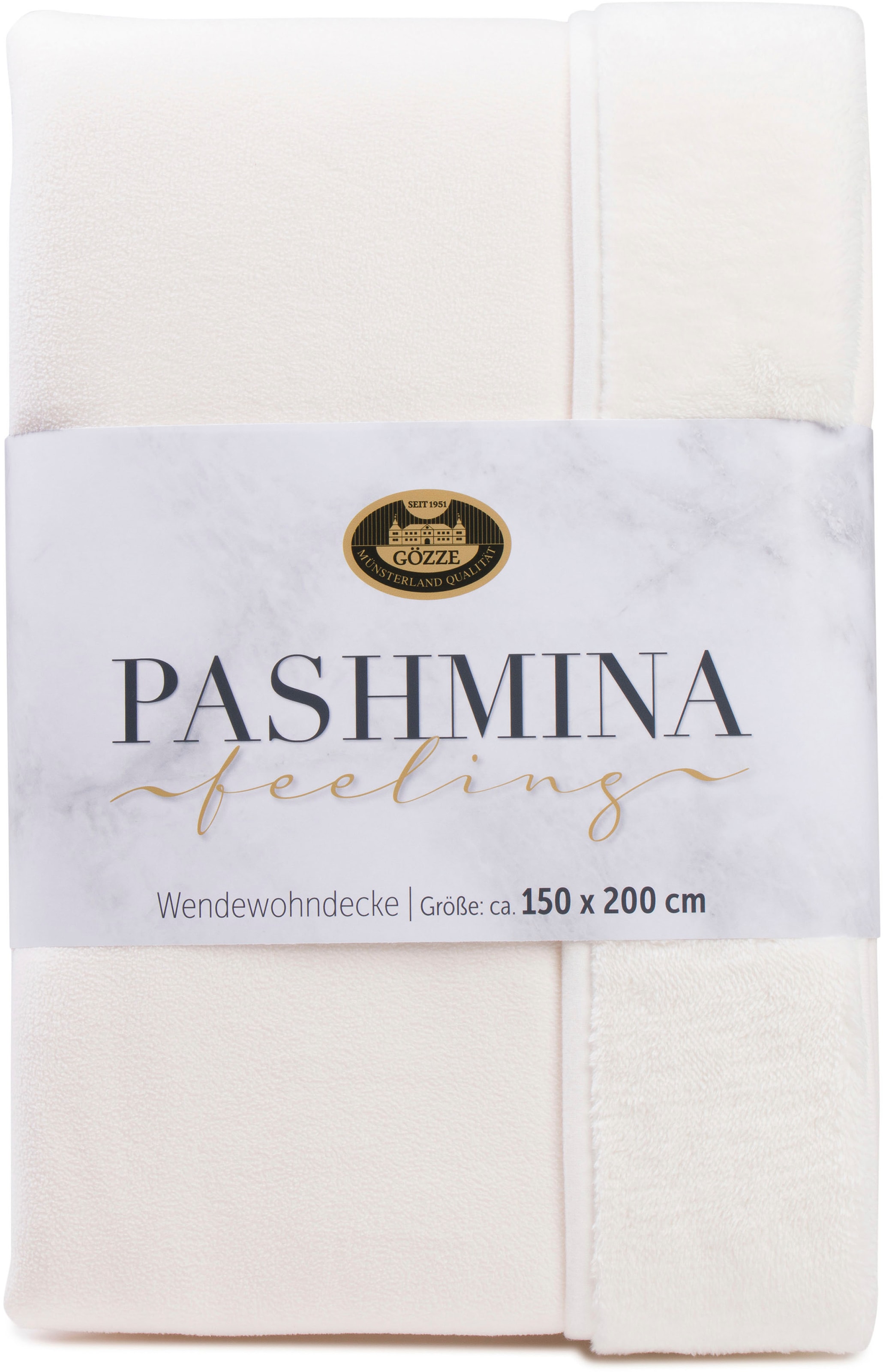 Gözze Wohndecke »Pashmina Wendewohndecke«, flauschig schlichte Unterseite  bestellen | BAUR