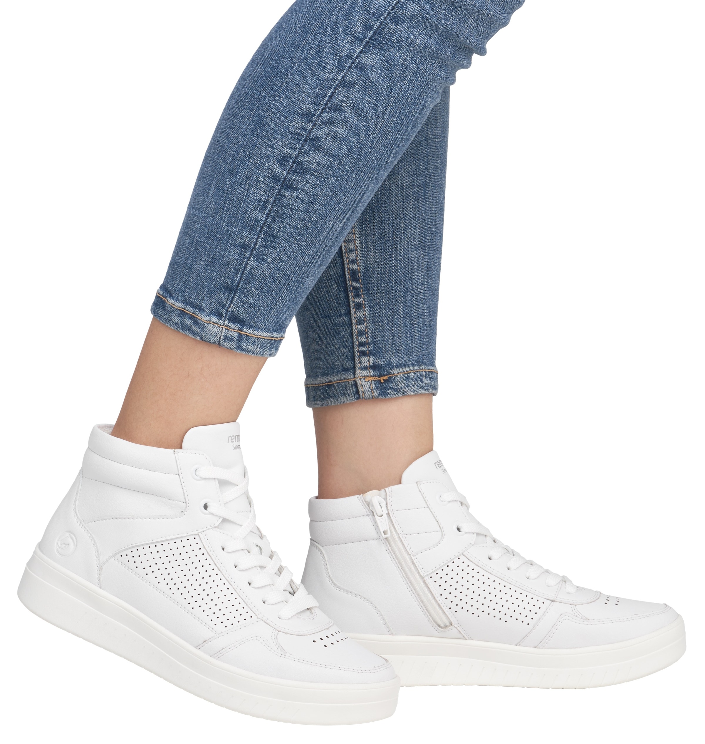 Remonte Plateausneaker, Freizeitschuh, Schnürschuh, High Top-Sneaker mit Kontrastbesatz