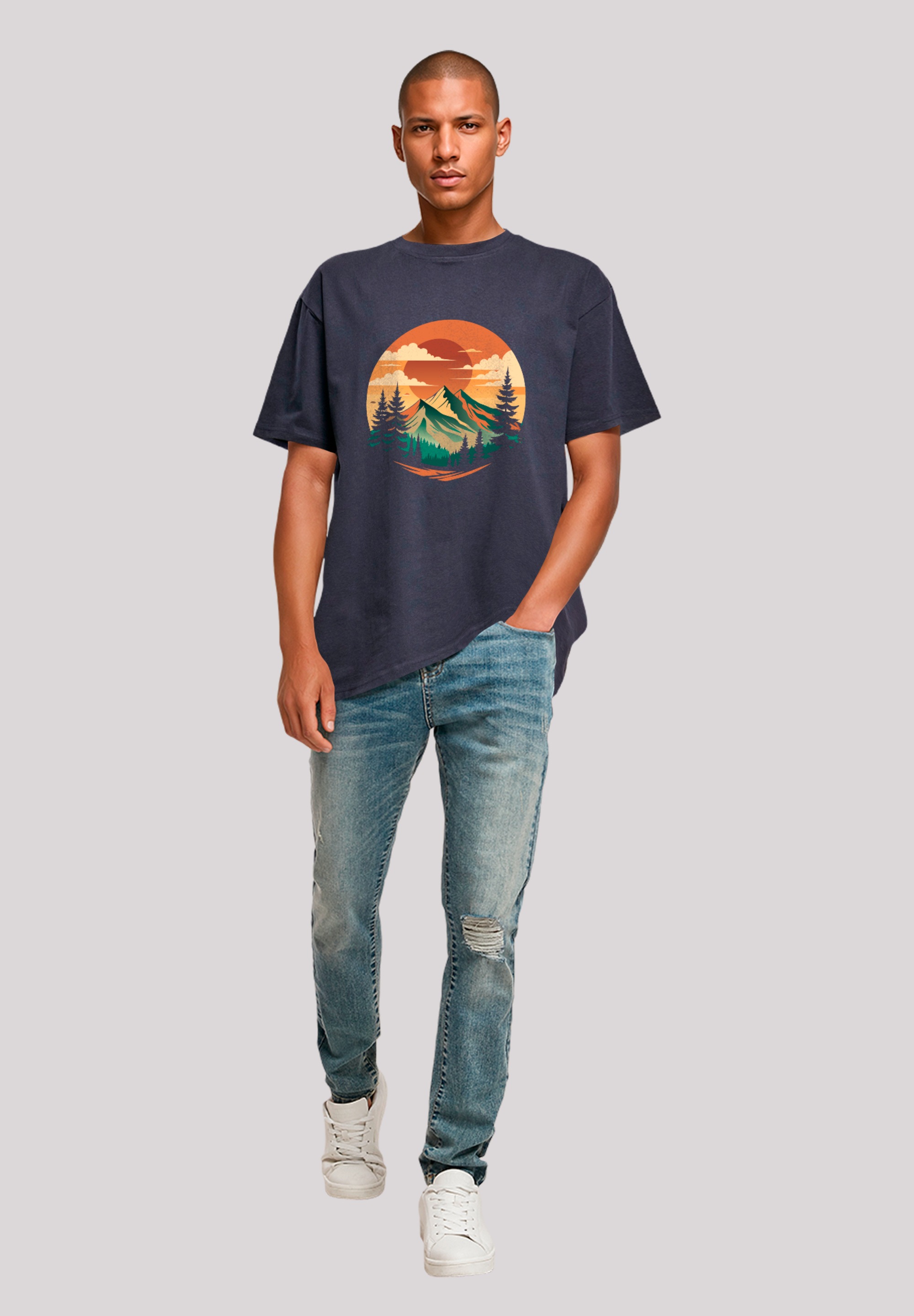 F4NT4STIC T-Shirt »Sonnenuntergang Berglandschaft«, Premium Qualität