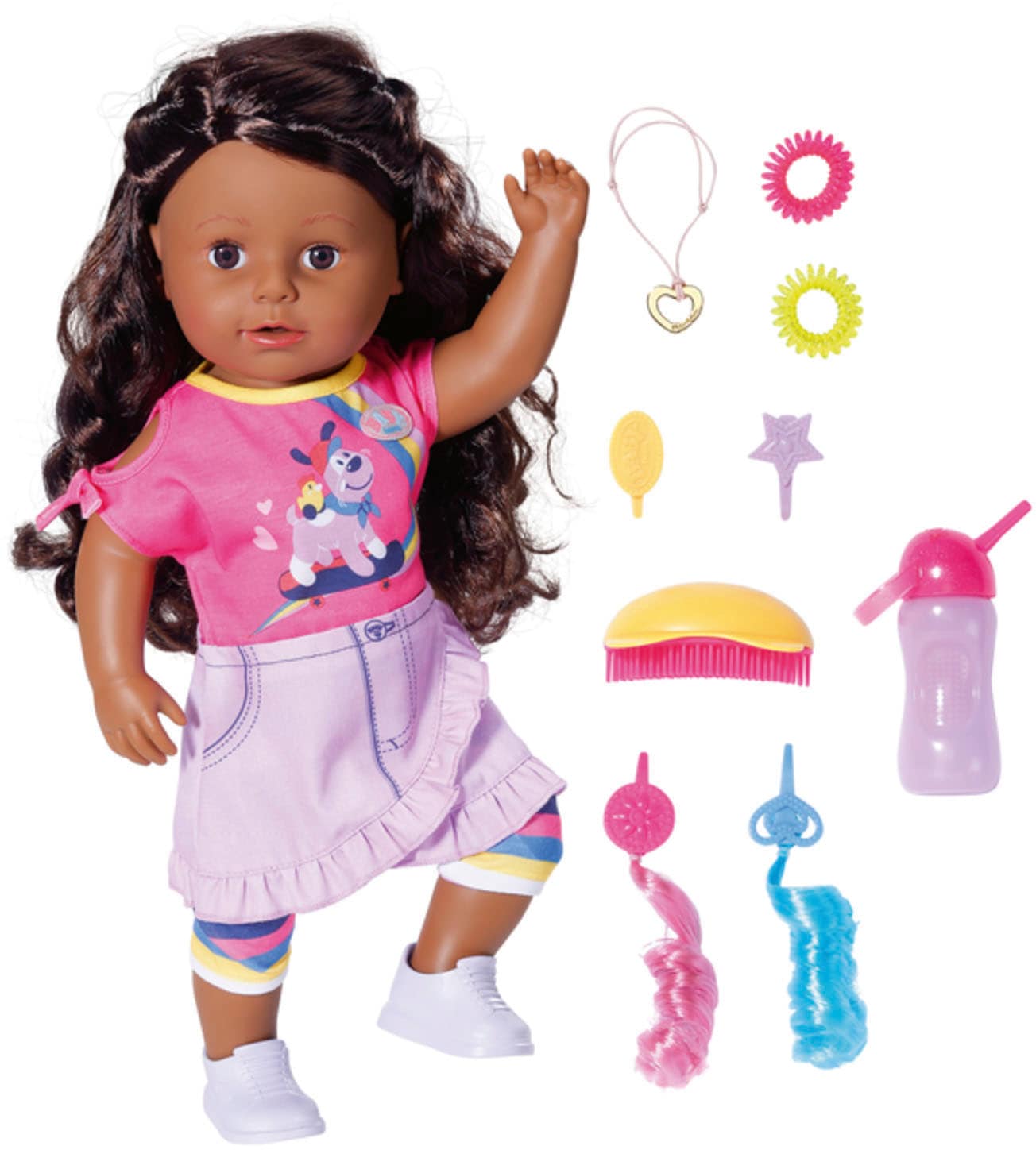 Baby Born Stehpuppe »Sister, Dolls of Colour, 43 cm«, mit lebensechten Funktionen