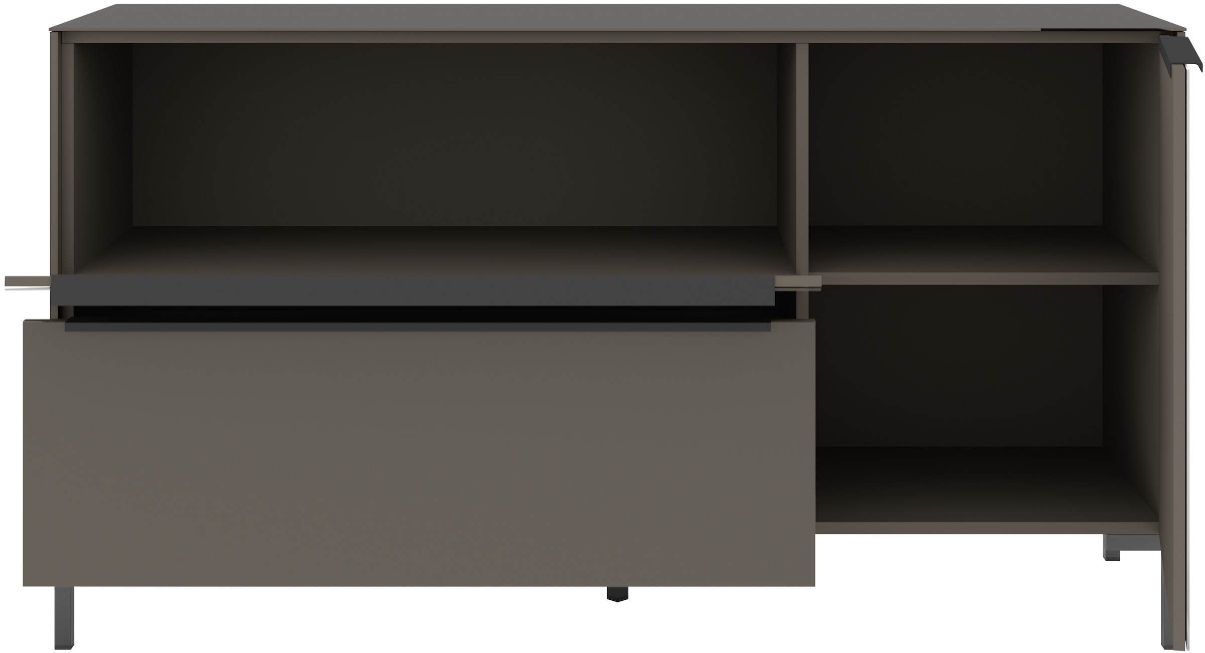 set one by Musterring Lowboard »Reno« 1 Stk. tlg. Mit Winkelfuß in diversen Farben, 77 cm Höhe & Farbauswahl