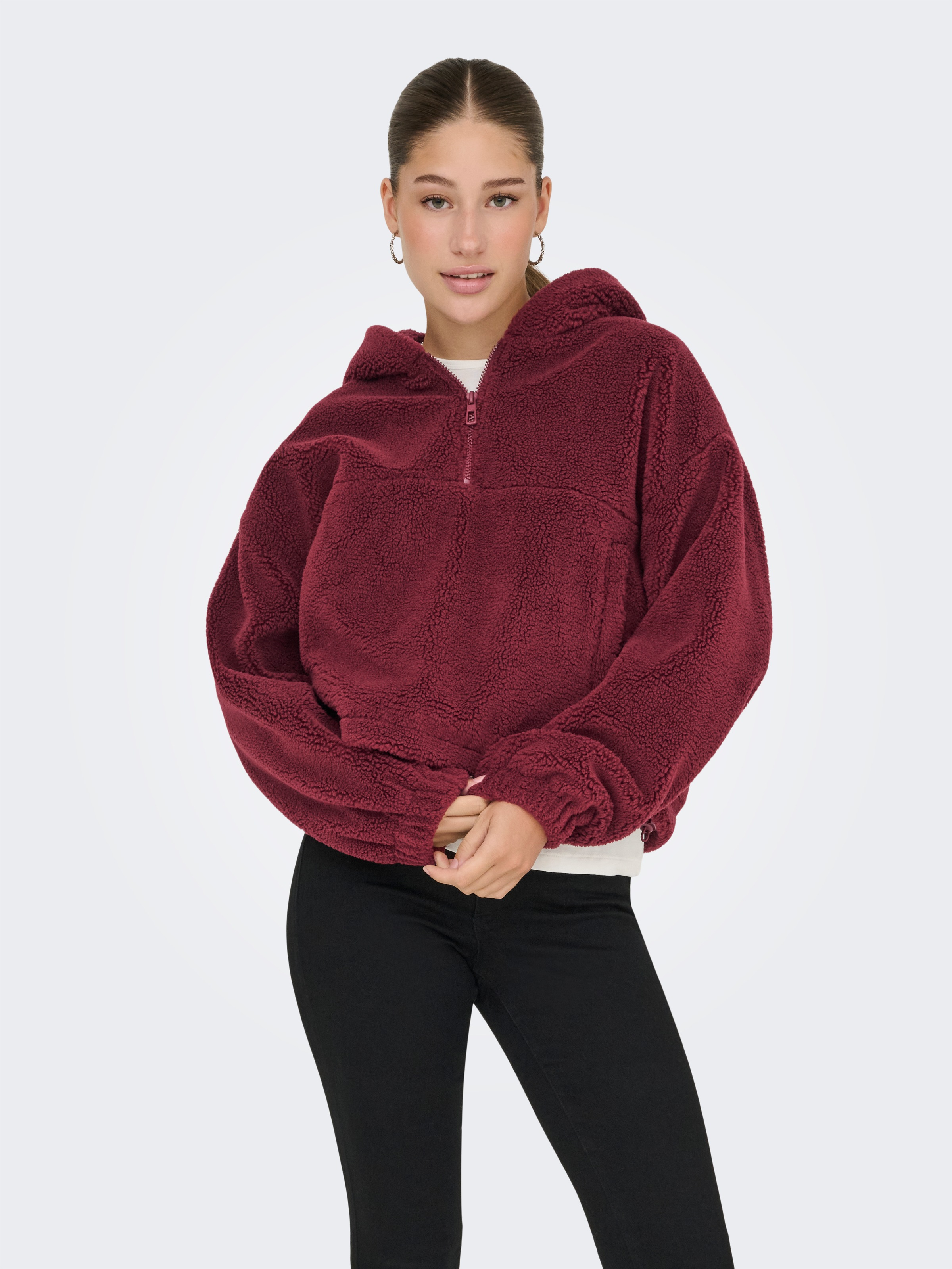 ONLY Fleecejacke "ONLSIENA TEDDY ANORAK LIFE CC OTW", mit Kapuze günstig online kaufen