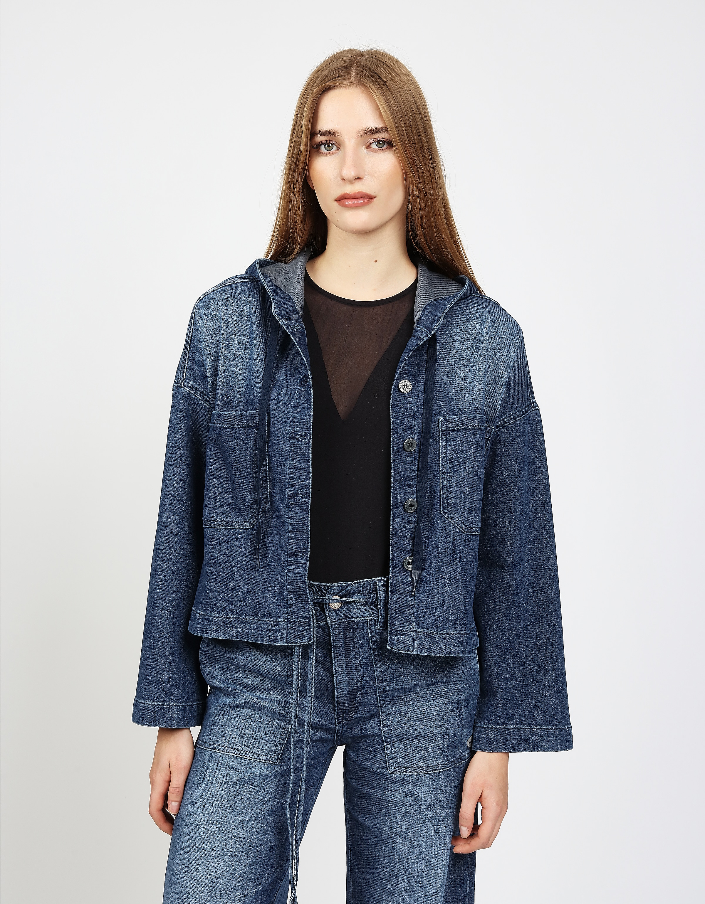 GANG Jeansjacke "94ALICE CAP LONG" mitKapuze mit Kapuze günstig online kaufen
