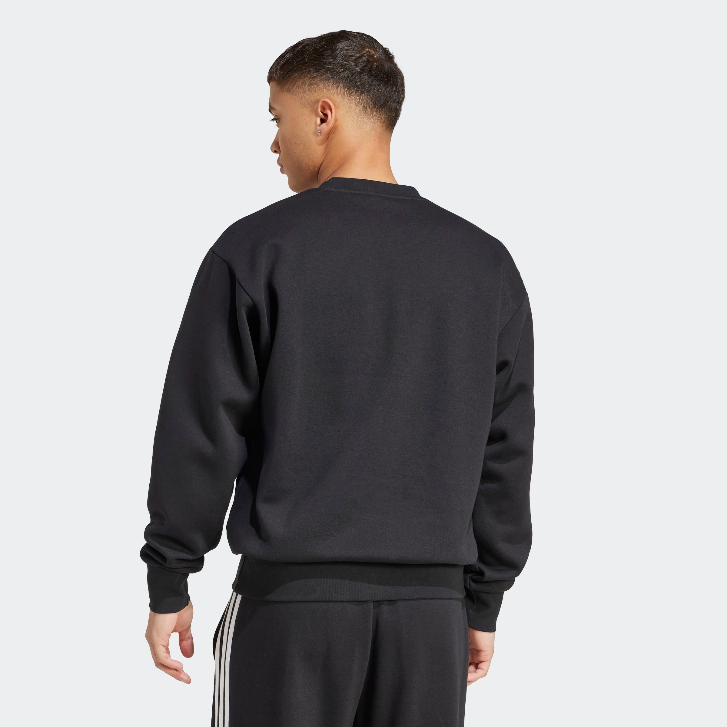 Adidas Essentials Linear Fleece Sweatshirt Schwarz/Weiß L 2