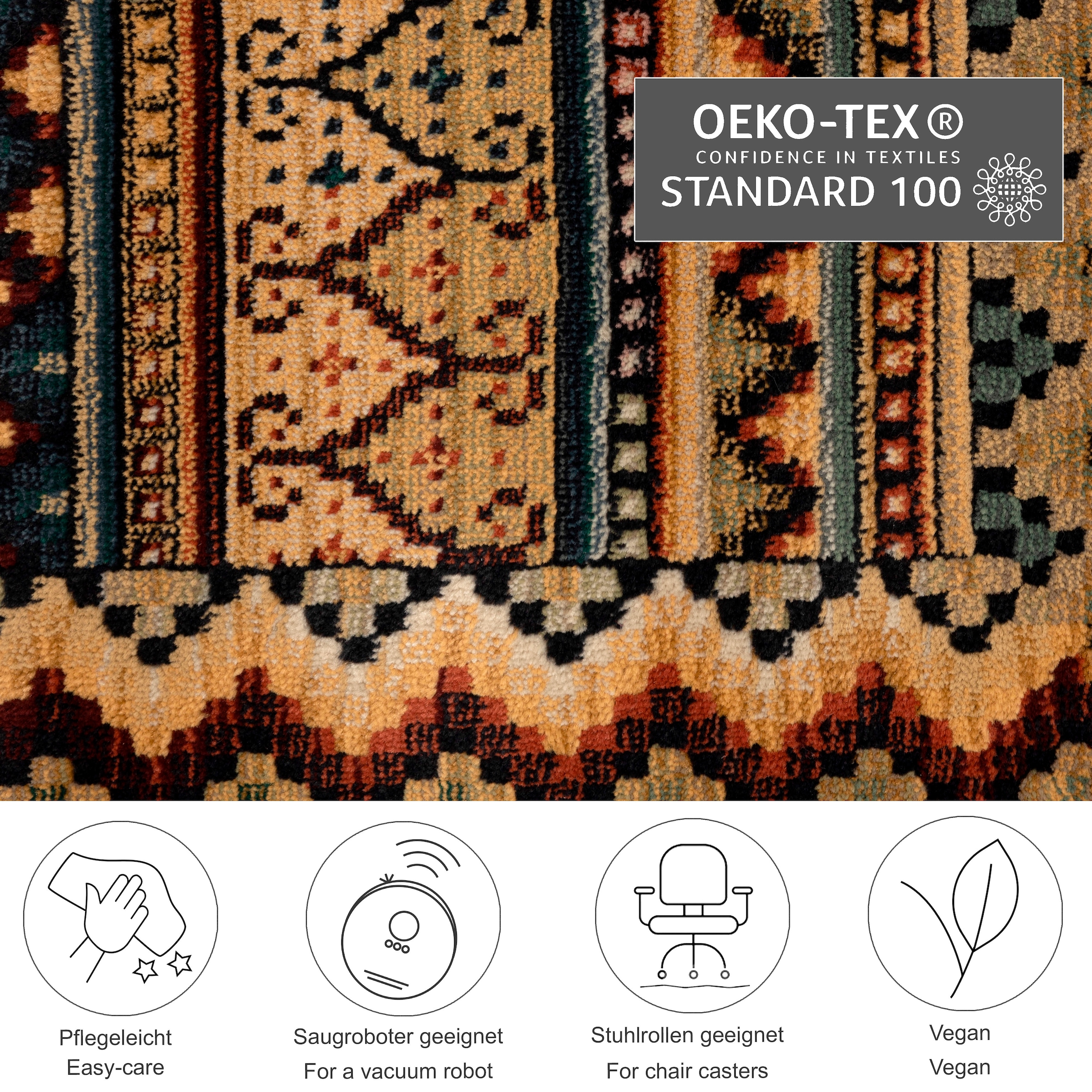 THEKO Läufer »Gabiro 416«, rechteckig, 10 mm Höhe, Teppich-Läufer, Kurzflor, Orient Optik, ideal im Flur & Schlafzimmer