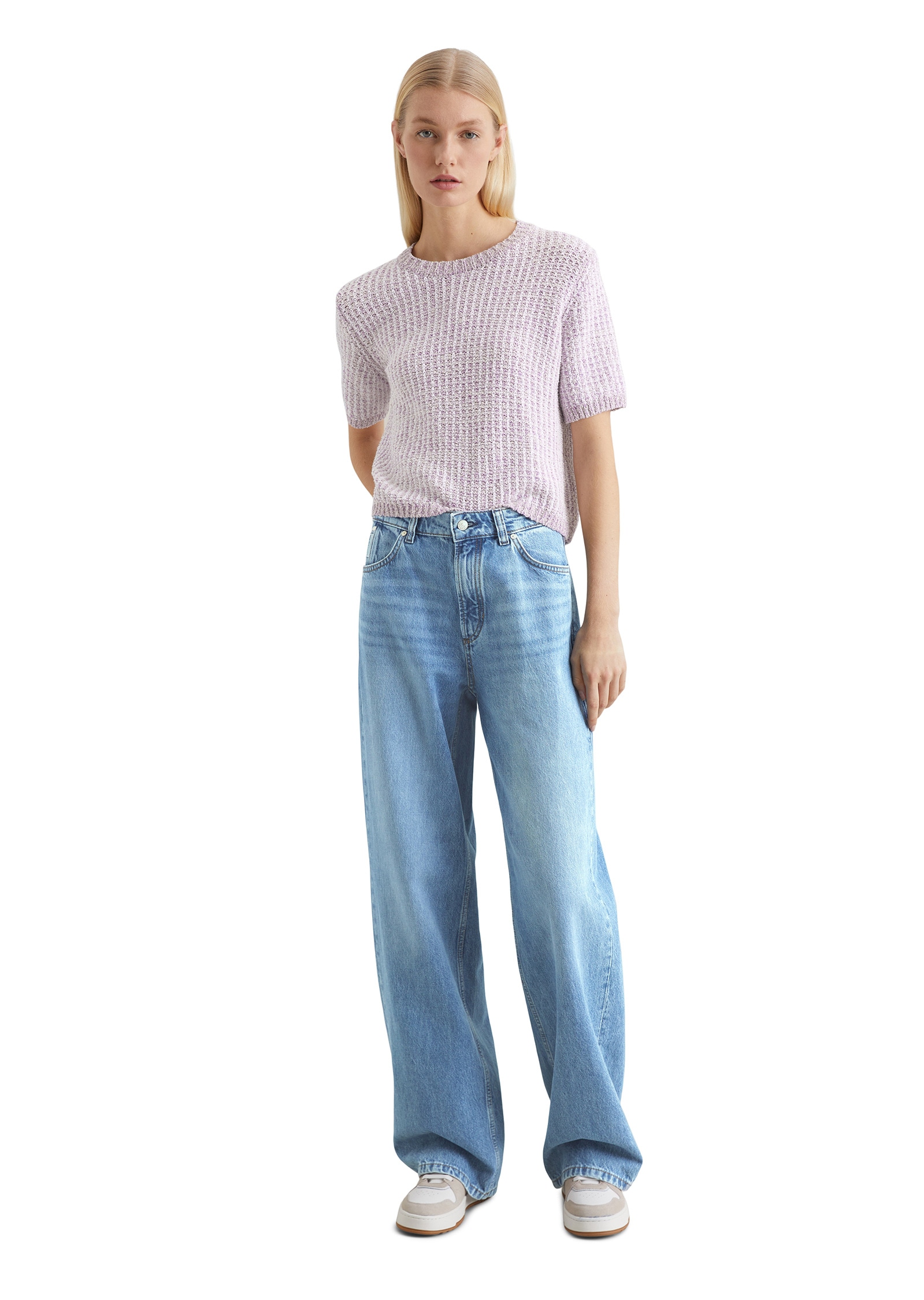 Marc O'Polo DENIM Rundhalspullover »aus Struktur-Strick«