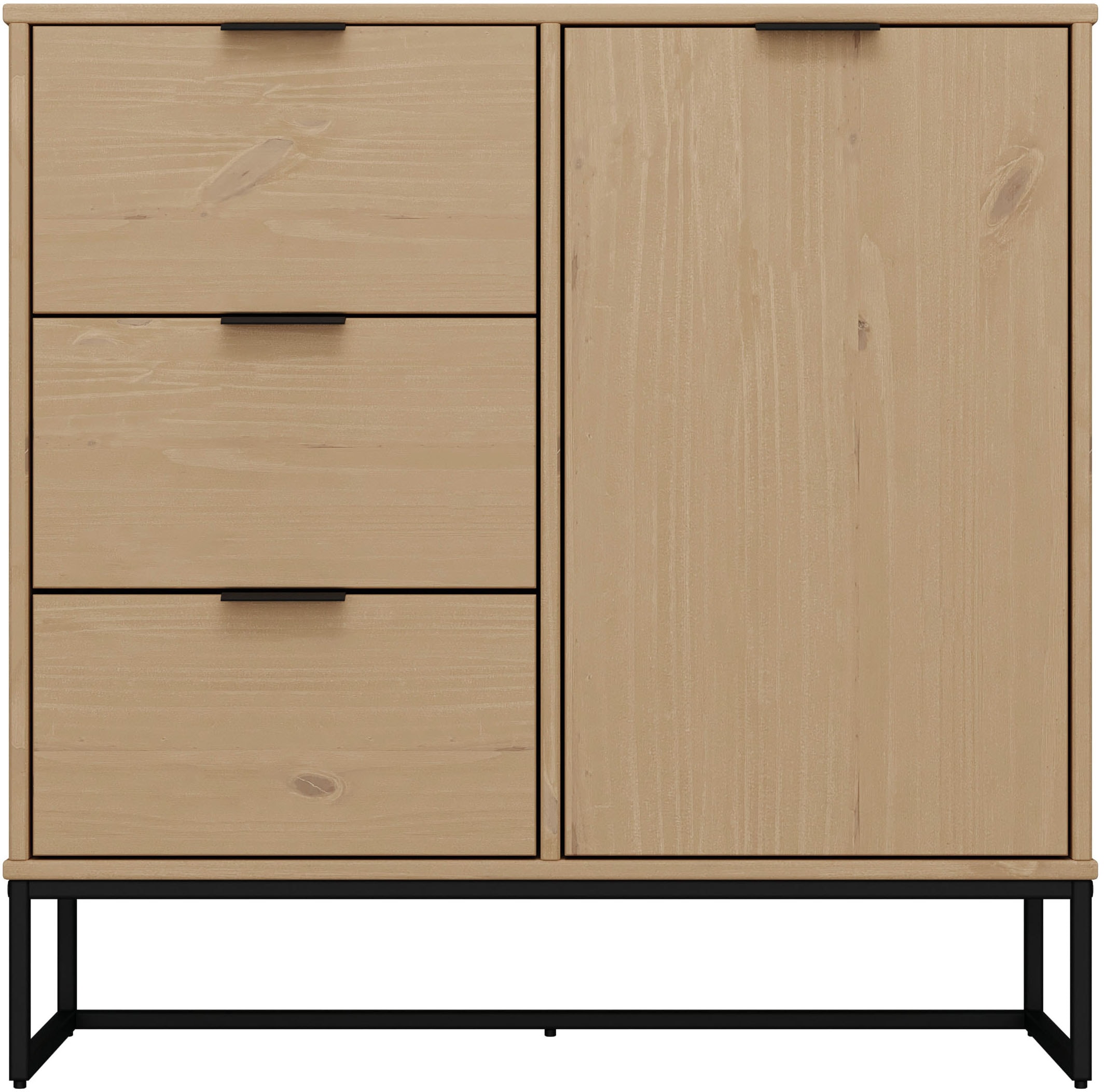 Inter Link Kombikommode »Kommode Vivo« 1 Stk. tlg. Kiefer Massiv, Soft-Close, Industrial Style, BxTxH: 100 x 45 x 80 cm