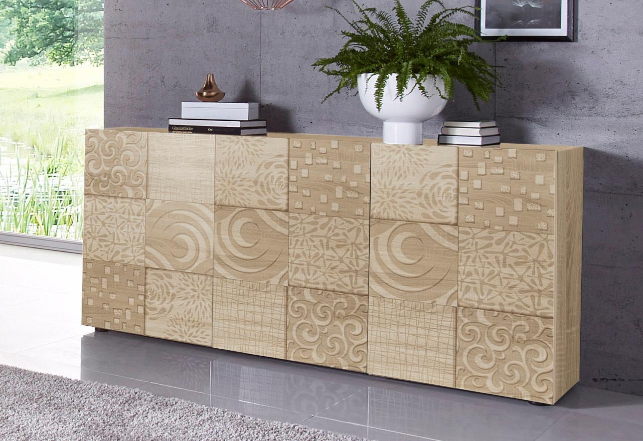 Home affaire Sideboard "Miro" Breite 181 cm mit dekorativem Siebdruck günstig online kaufen