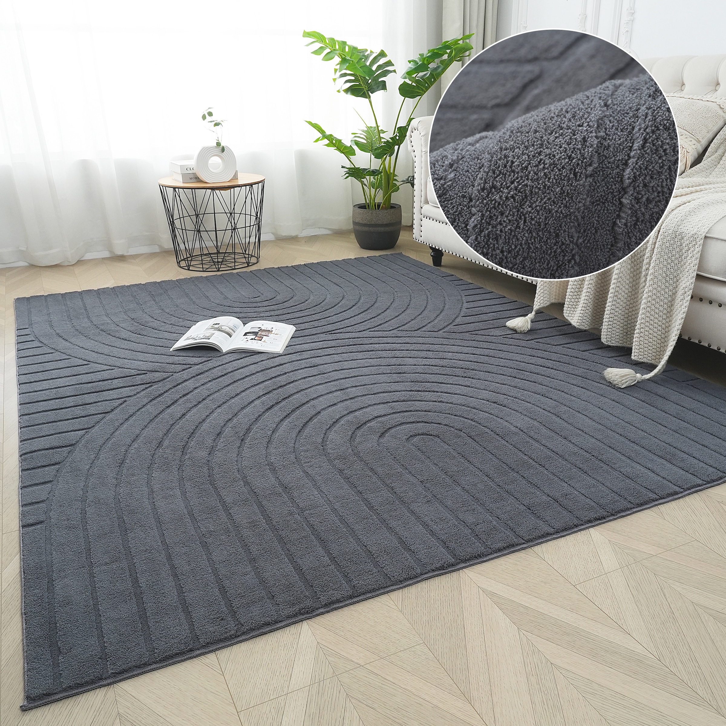 my home Teppich "Cali Regenbogen, Hoch-Tief-Effekt" rechteckig 15 mm Höhe U günstig online kaufen