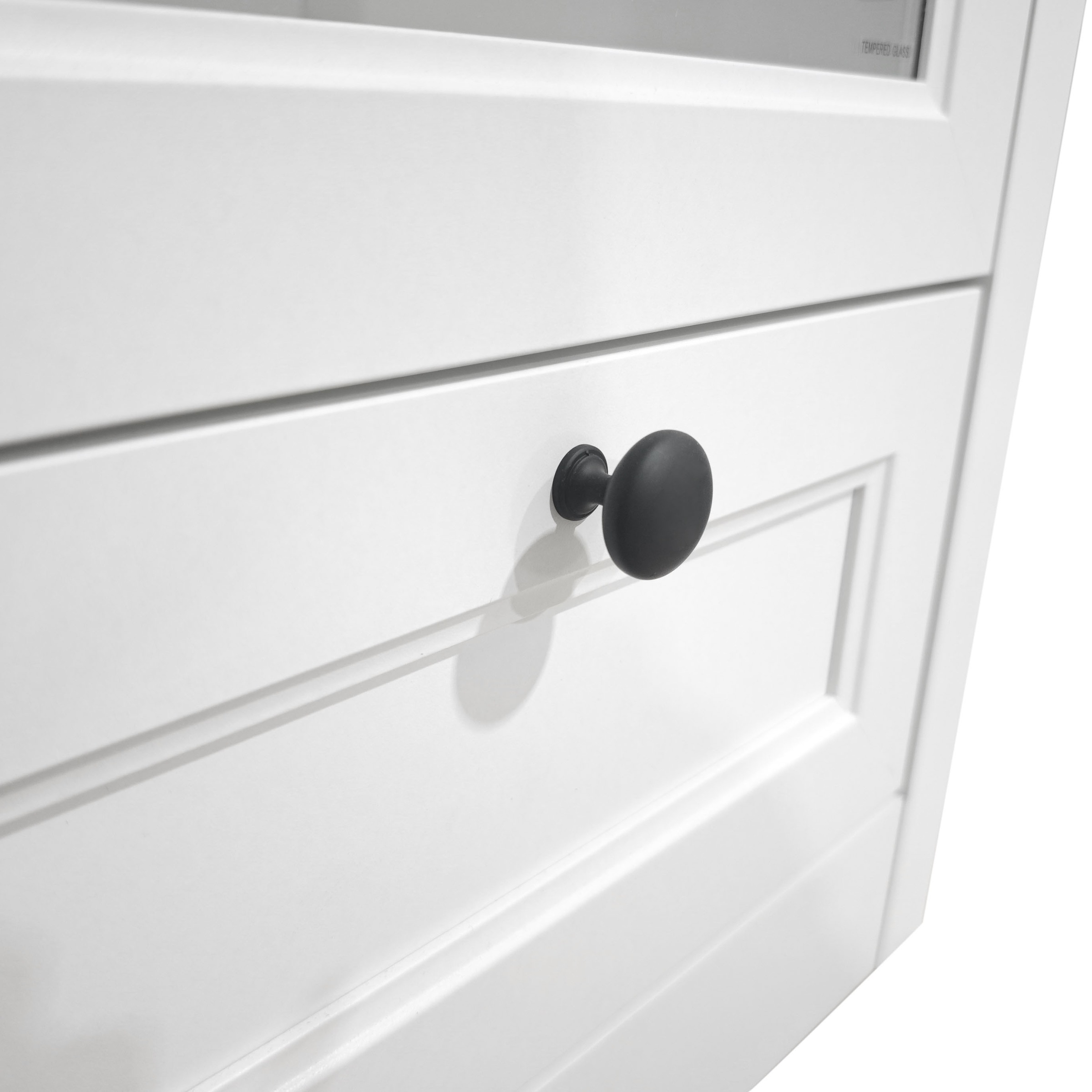 OTTO home Highboard »Ismund«, aus MDF, mit Holz-Zierleiste, schwarzen Metallgriffen, Höhe 121 cm