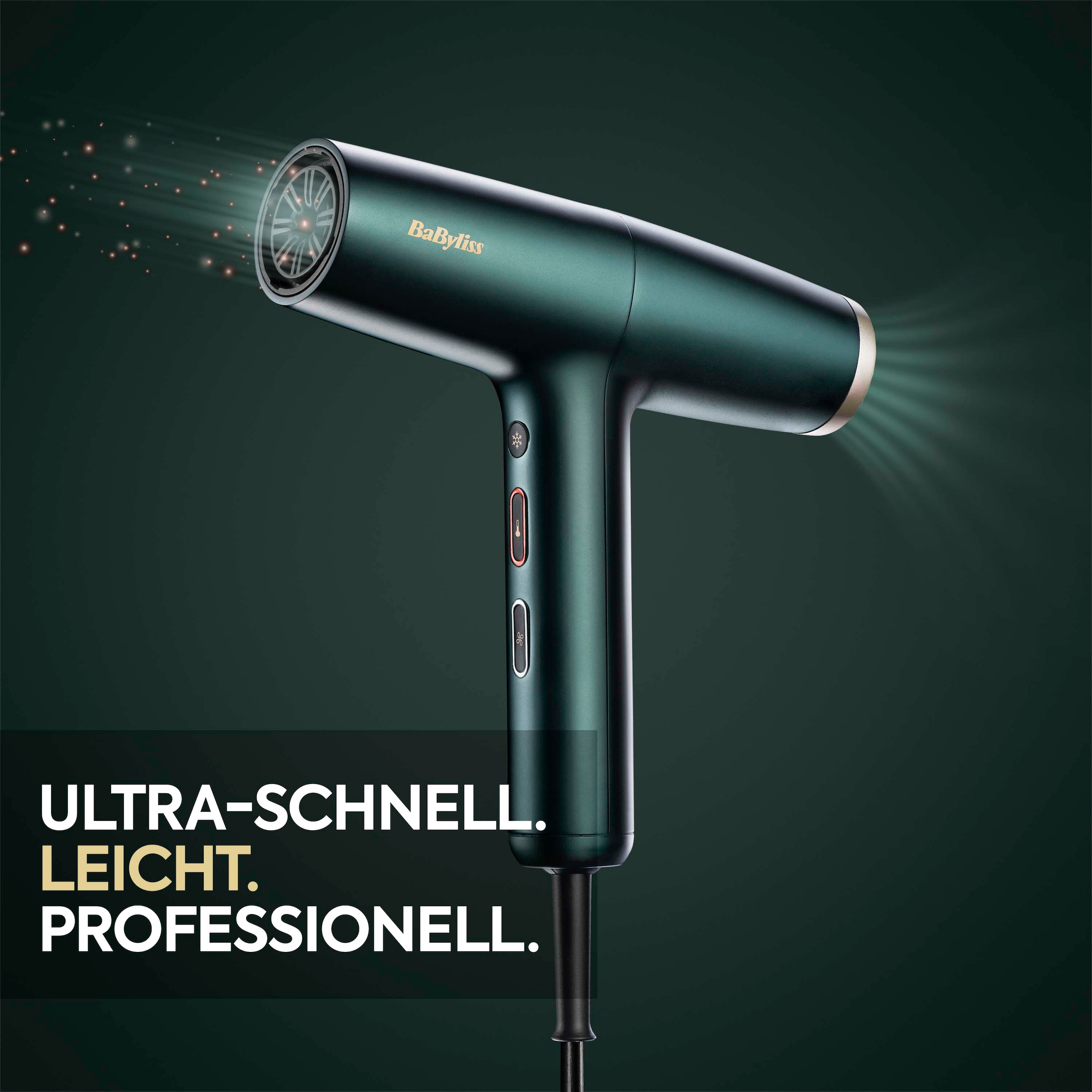 BaByliss Haartrockner »BaByliss  Air Power Pro Profi-Haartrockner, D6555DE« 1.600 W 3 Aufsätze Hochgeschwindigkeits-Digitalmotor , Leicht, Föhn mit 3 Aufsätzen