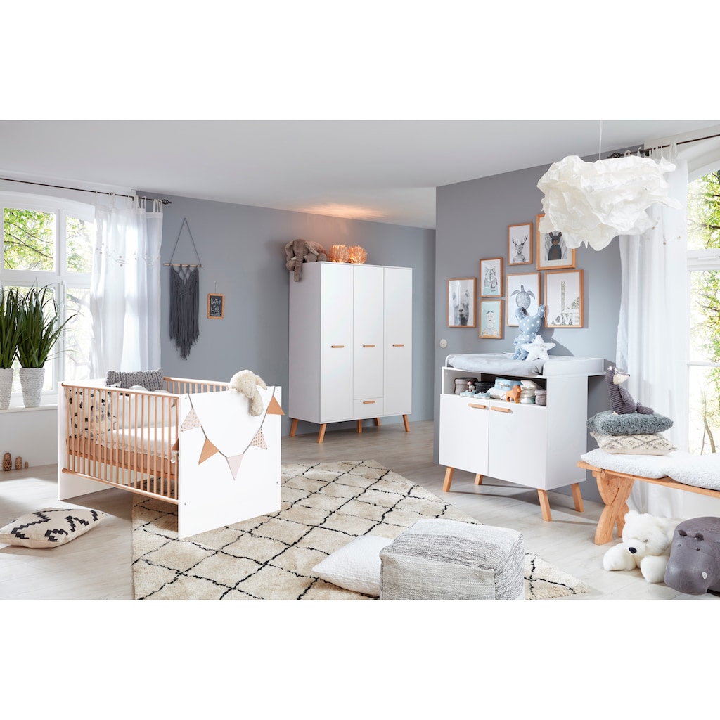 trendteam Babymöbel-Set »Mats«, (Set, 3 St., Bett, Wickelkommode, Schrank)