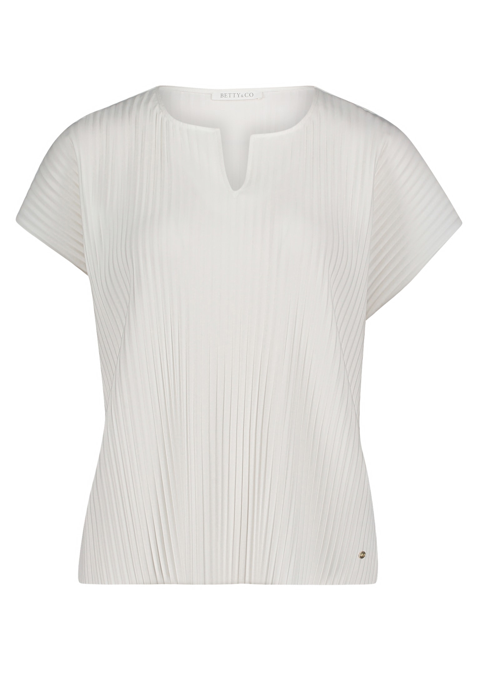Betty&Co Kurzarmshirt "Damen Kurzarm-Shirt mit Plissee" 1 Stk. tlg. Plissee günstig online kaufen